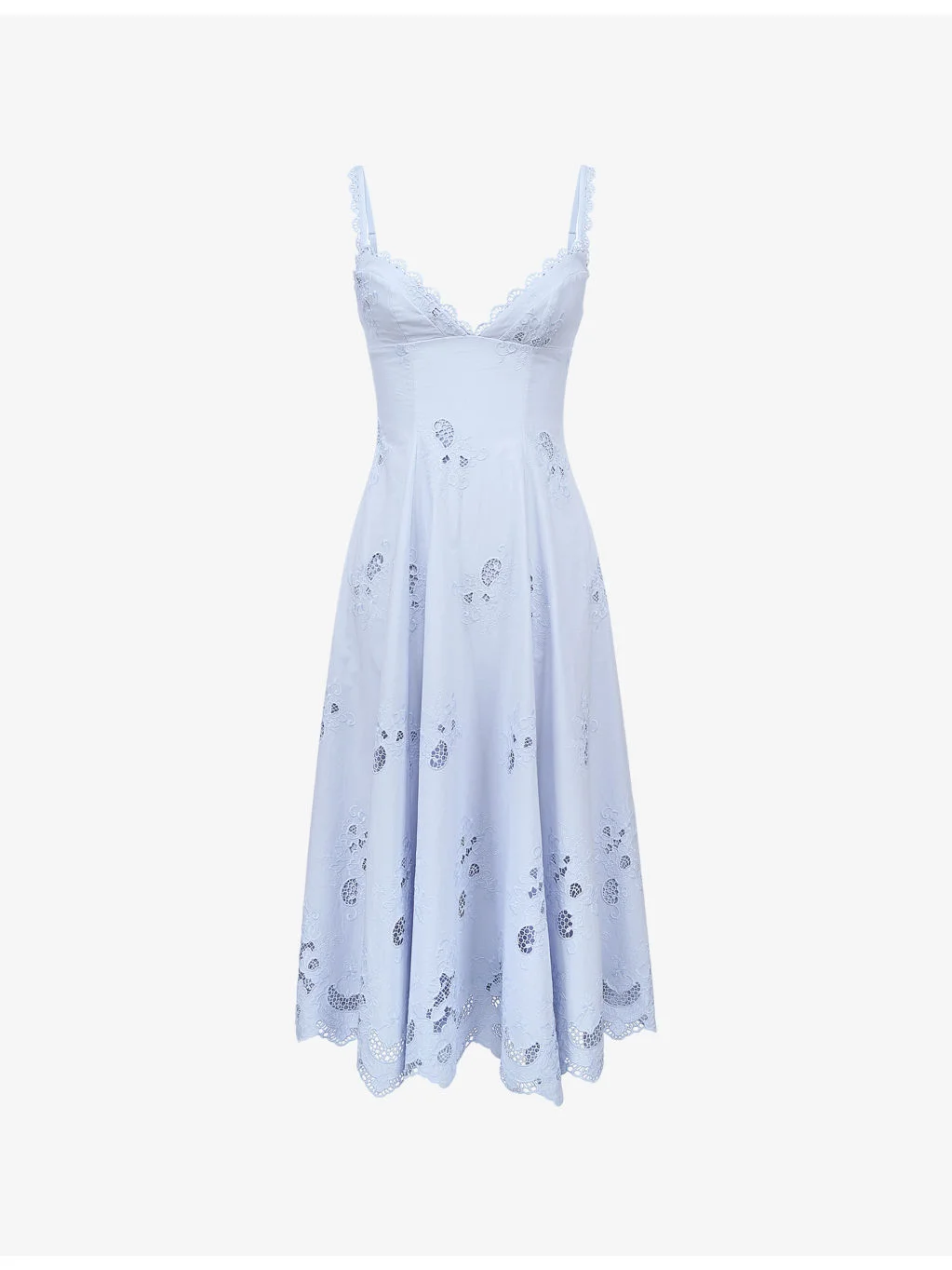 Tatiana Lace-Trim Cotton Midi Dress - 1