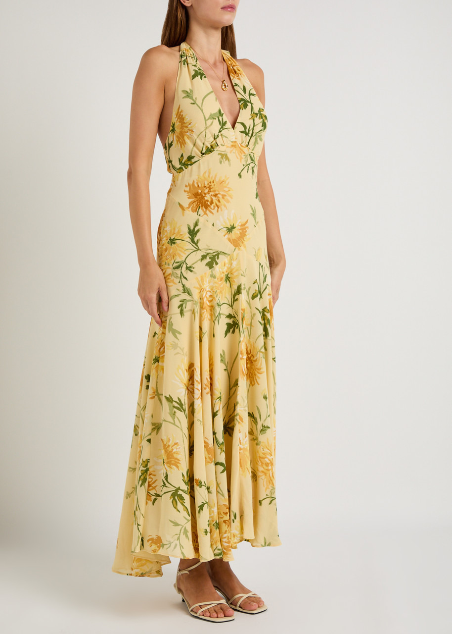 Reformation Briony Panelled Floral-print Georgette Midi Dress - 2