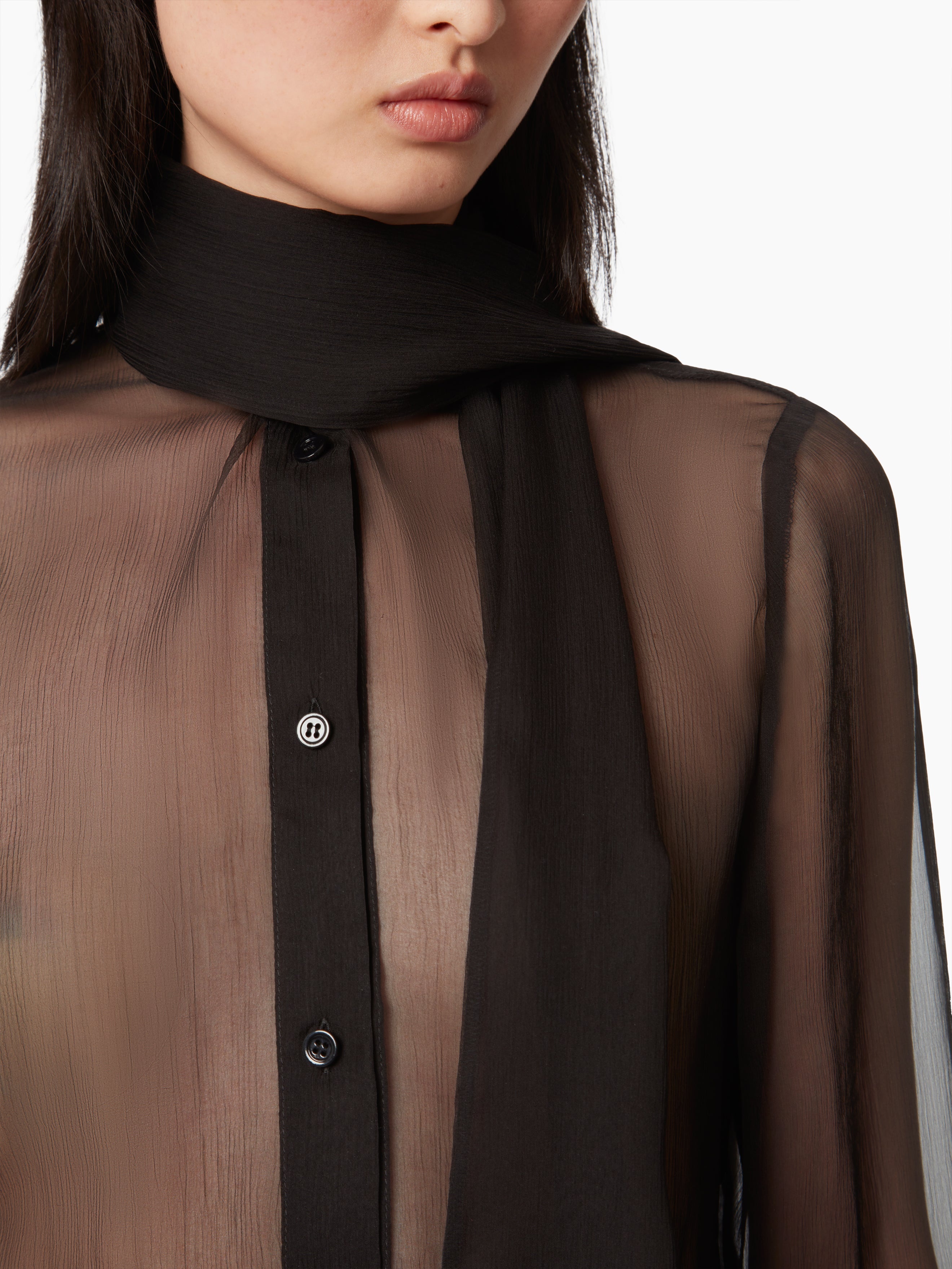 SATIN LAVALIERE SHIRT - 3