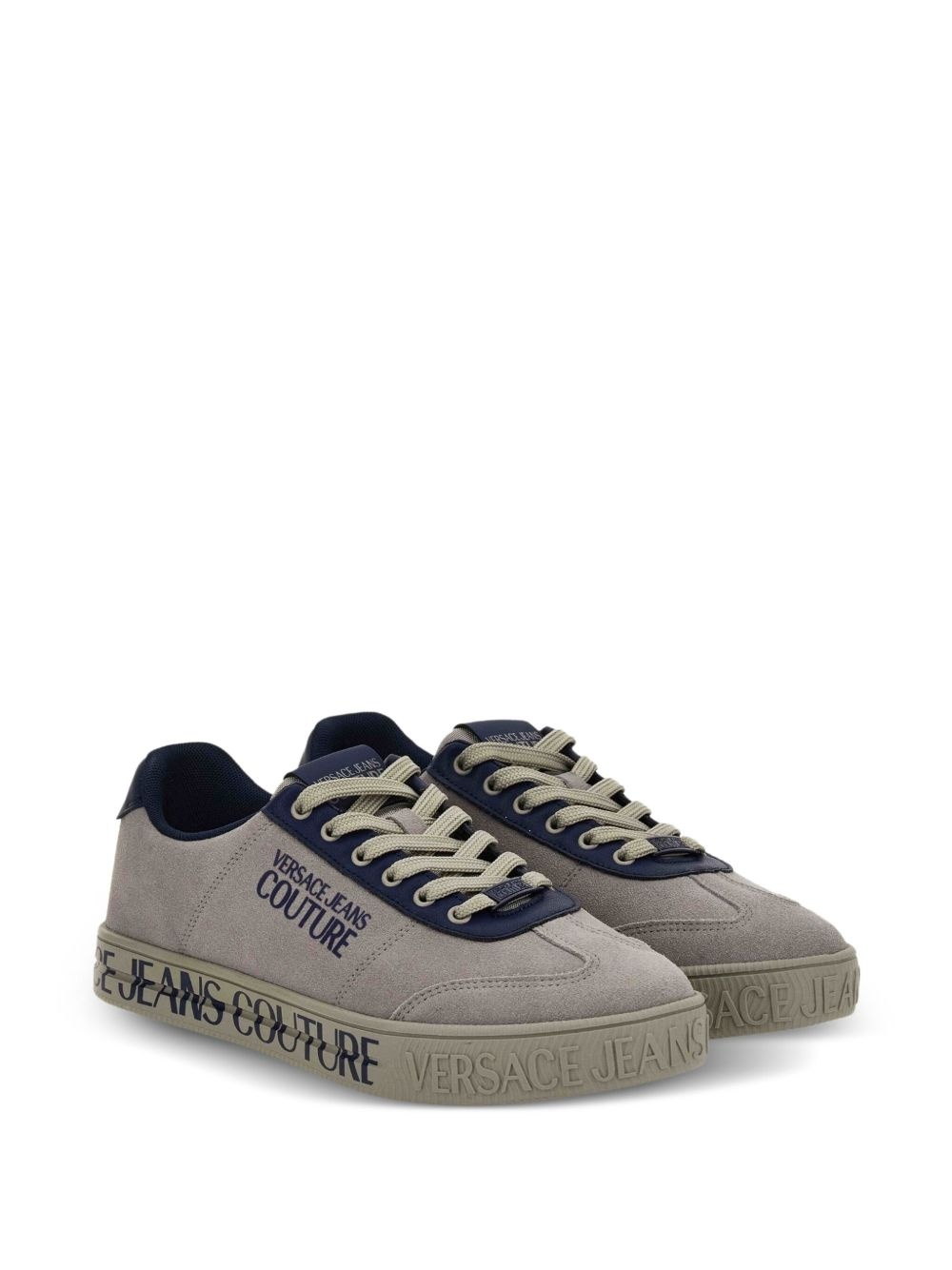 logo-print suede sneakers - 2