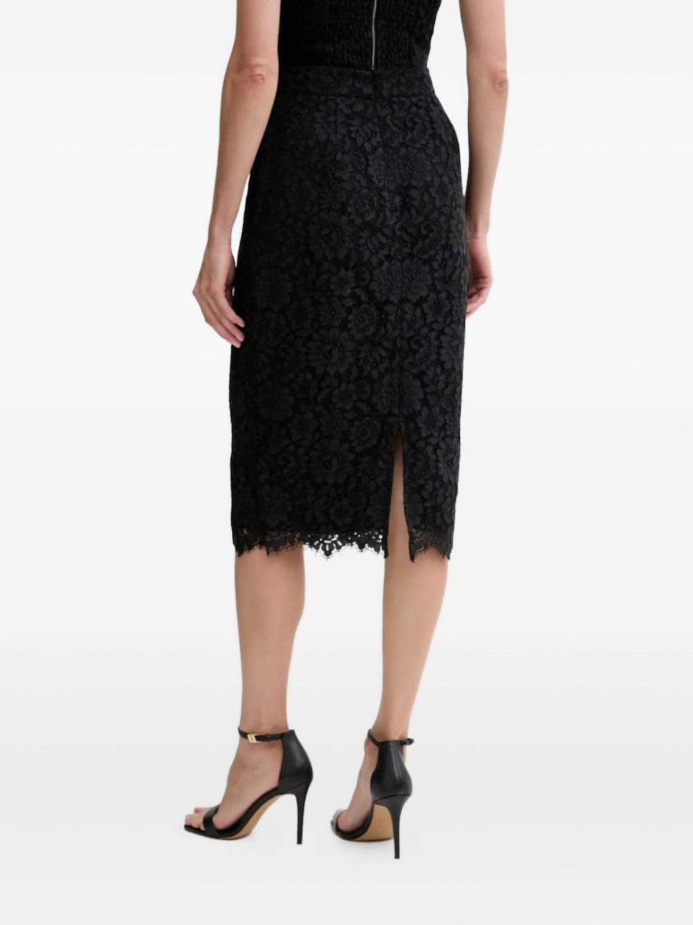 lace-floral midi skirt - 2