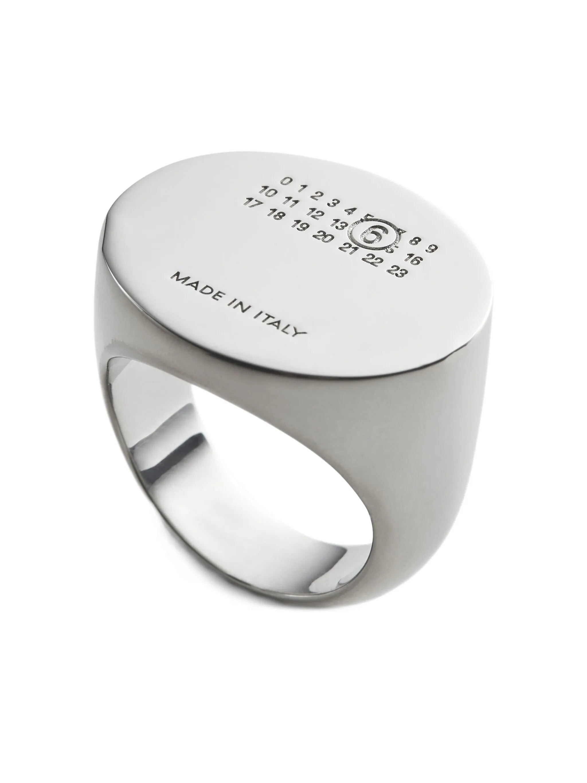 Mm6 Maison Margiela Numbers-engraved Signet Ring - 4