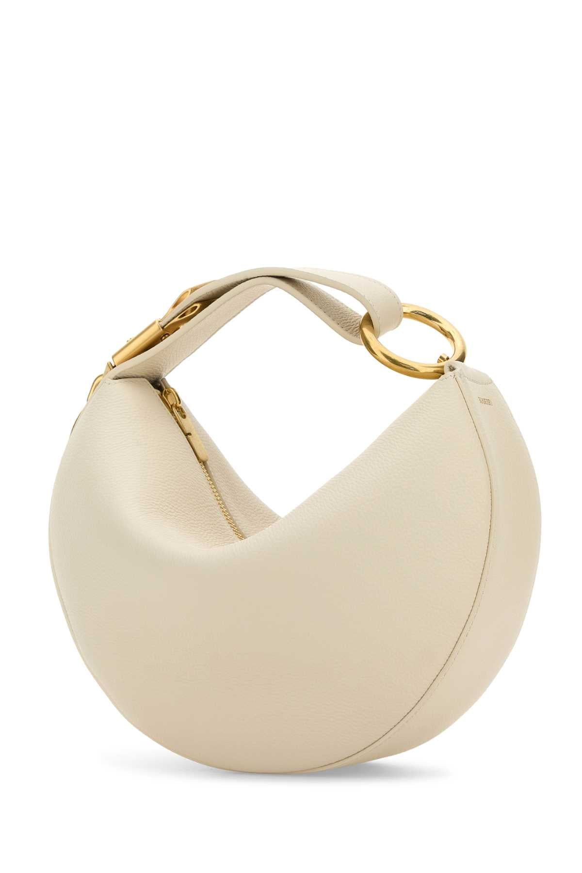 Burberry Women Ivory Leather Knight Arc Handbag - 2