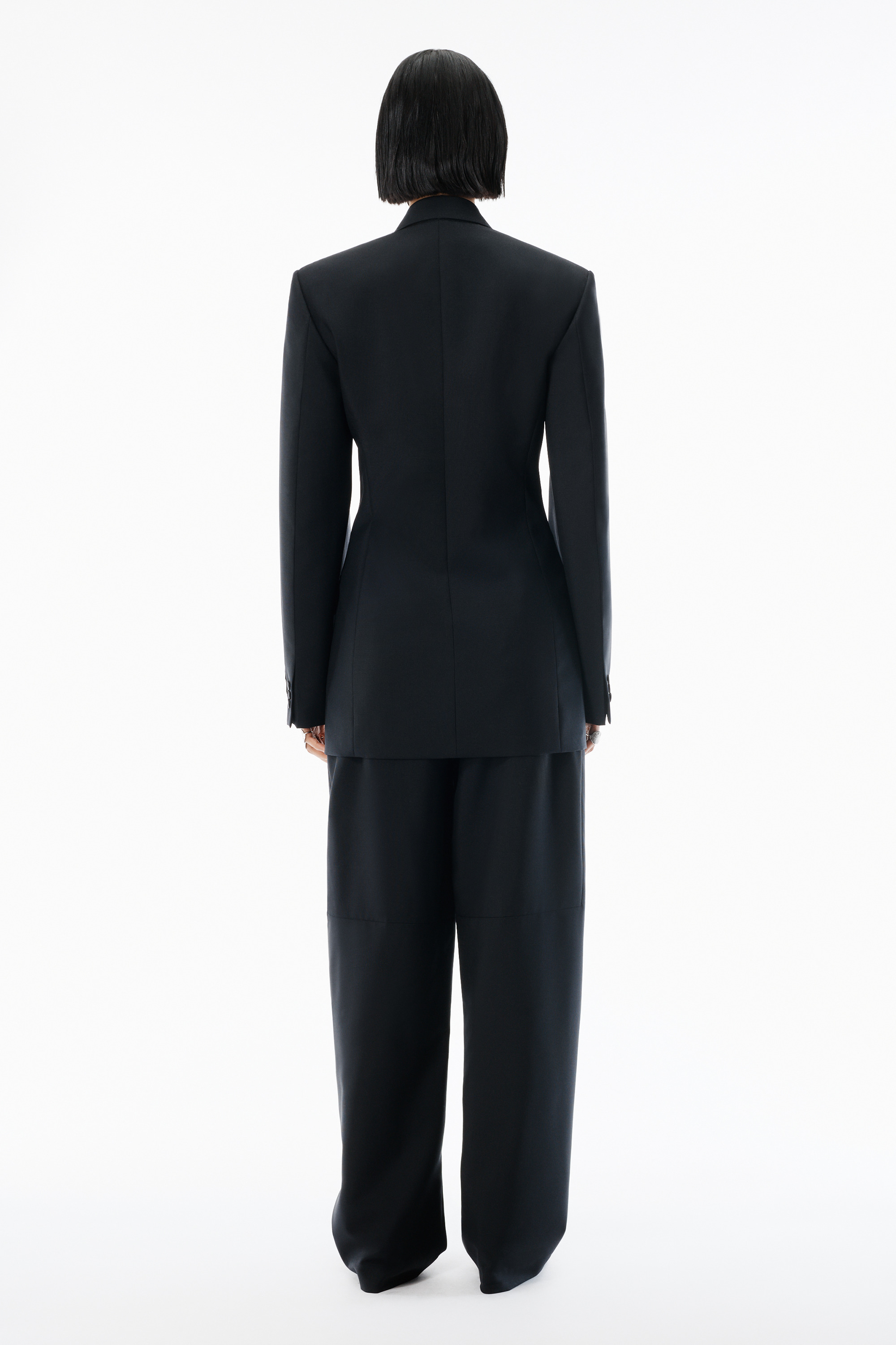 Black Wool Mohair Blazer Dress - 4