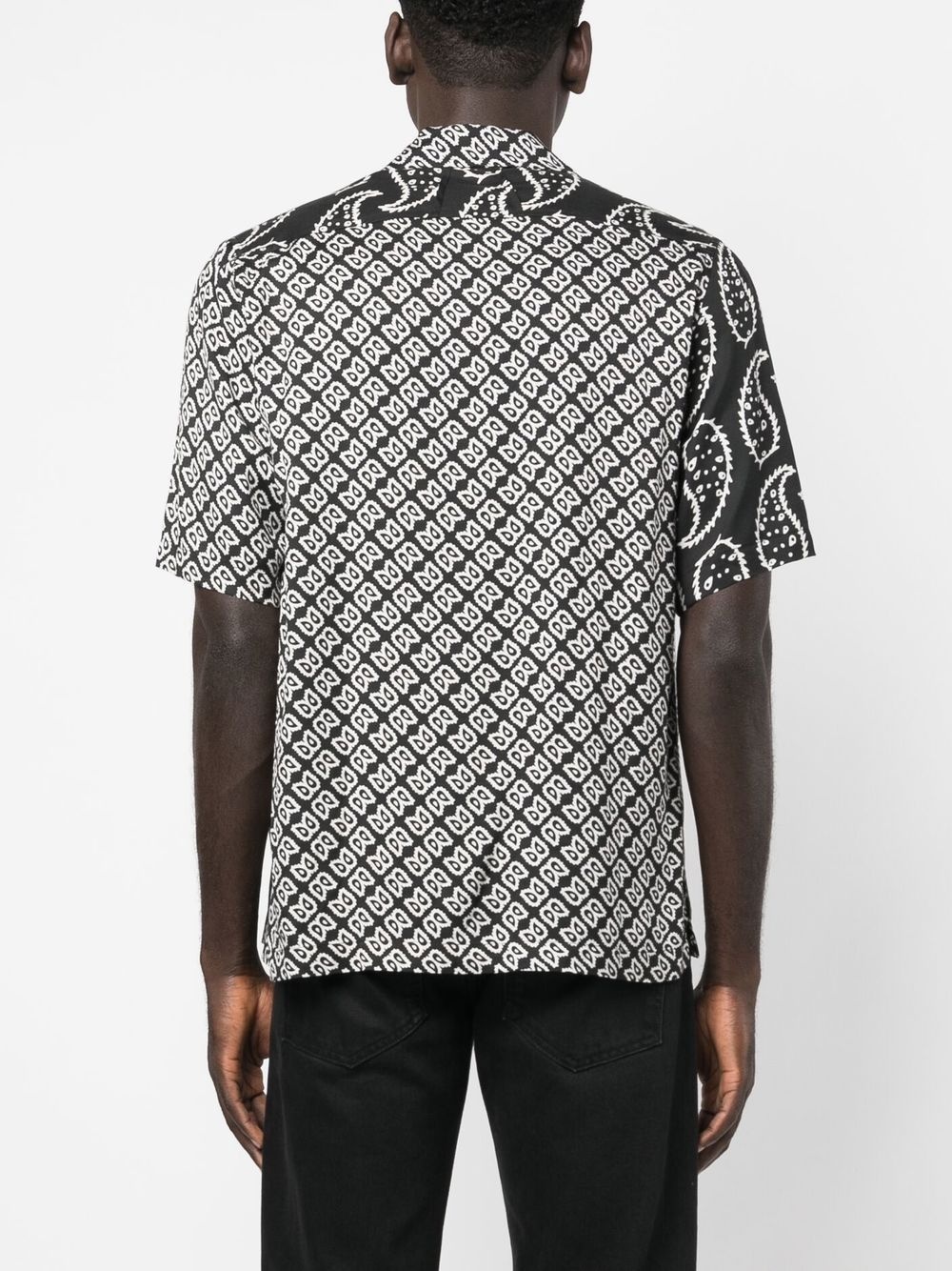 Rayon Bandana Button-Up Shirt "White" - 4
