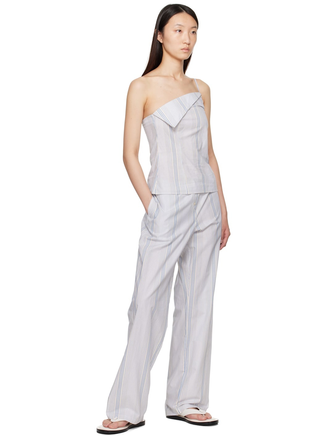 Blue & White Kimoto Lounge Pants - 4