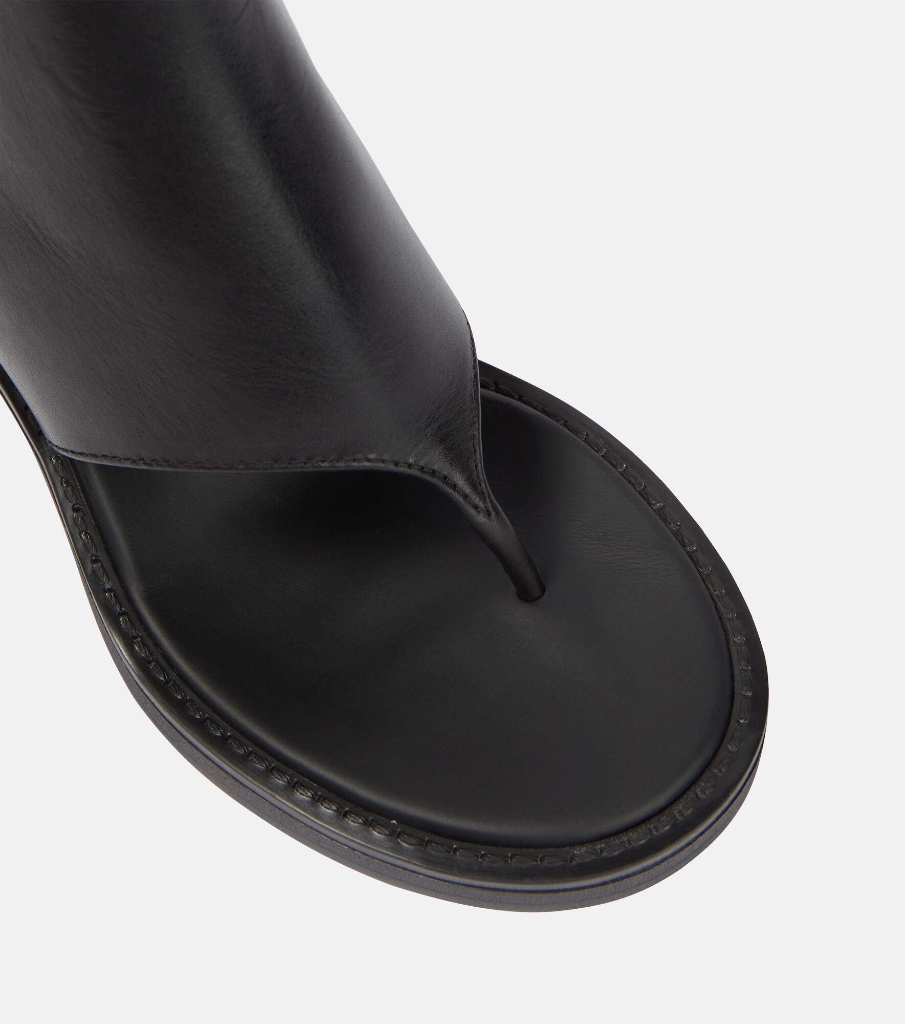 Thong leather ankle sandals - 6