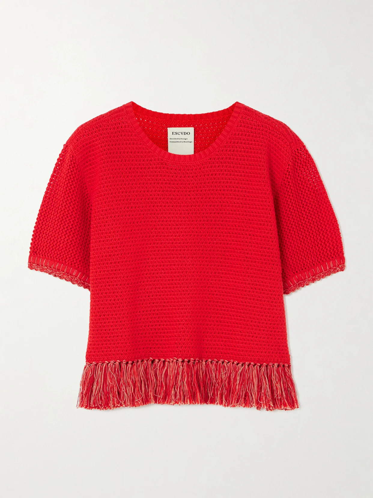 Amada Cropped Fringed Crocheted Cotton Top - 1
