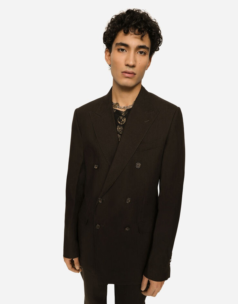 Double-breasted linen Taormina jacket 4