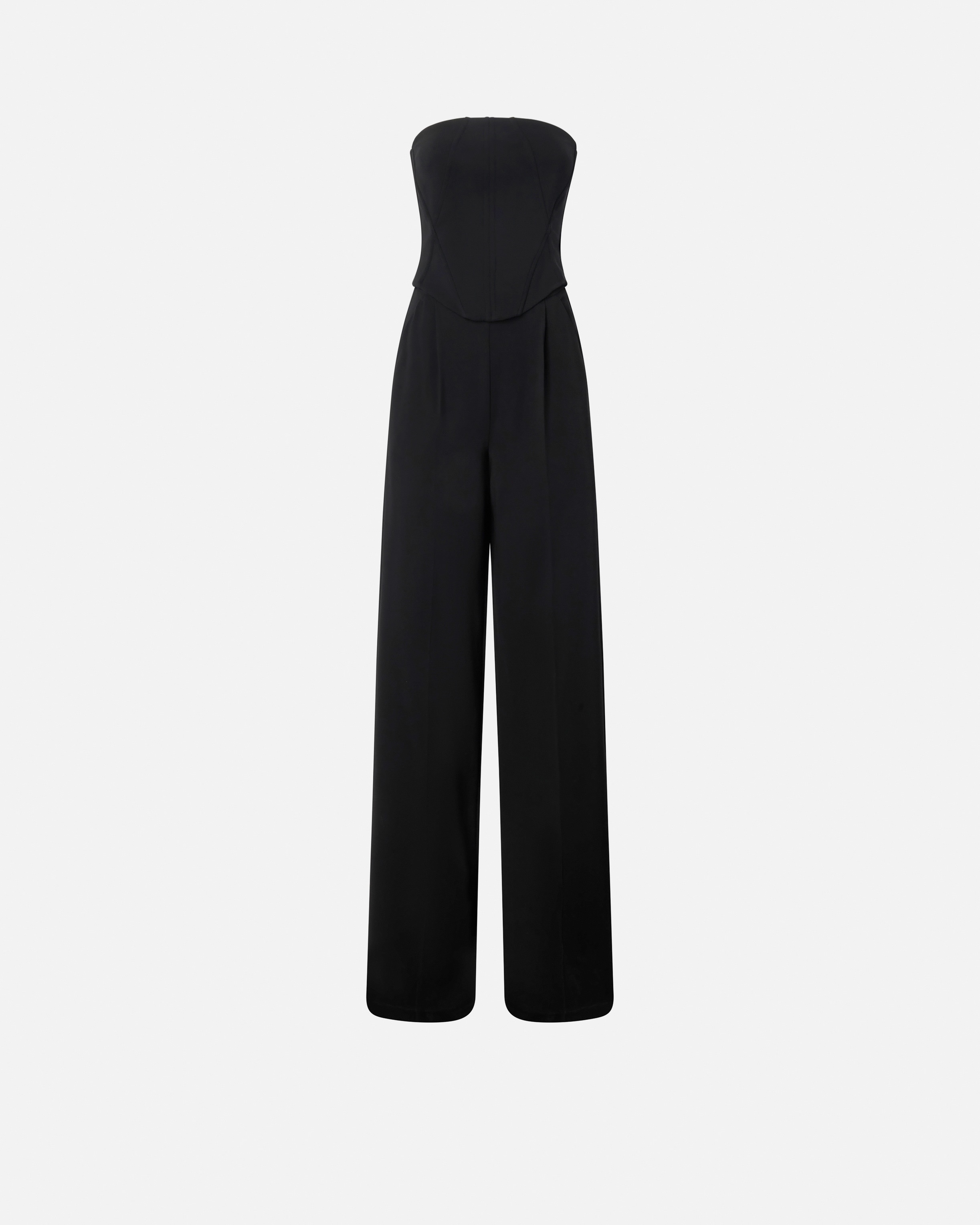 ELEGANT BUSTIER JUMPSUIT WITH WIDE-LEG TROUSERS - 1