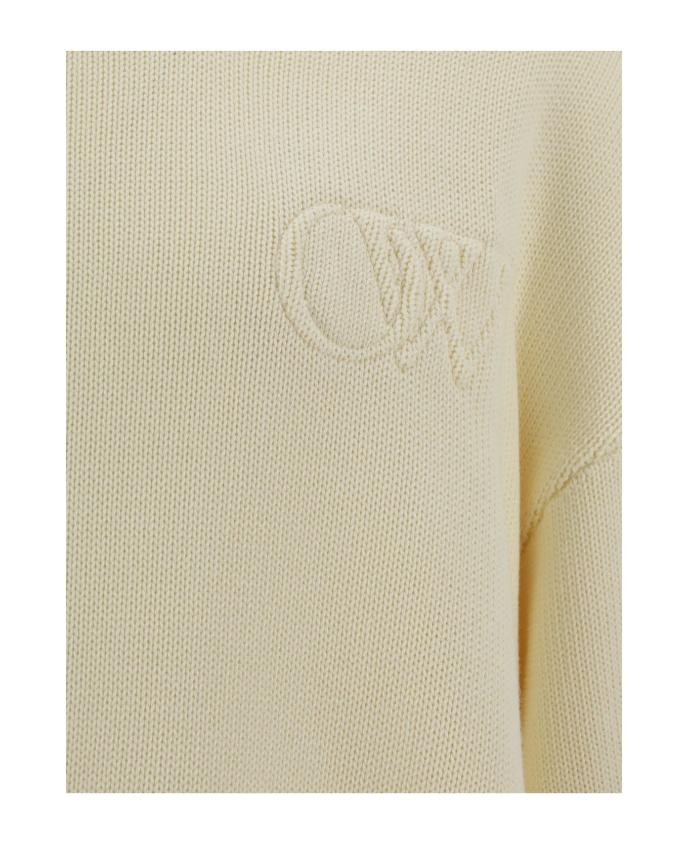 3d Diagonal Ow Logo Knit Sweater - 3