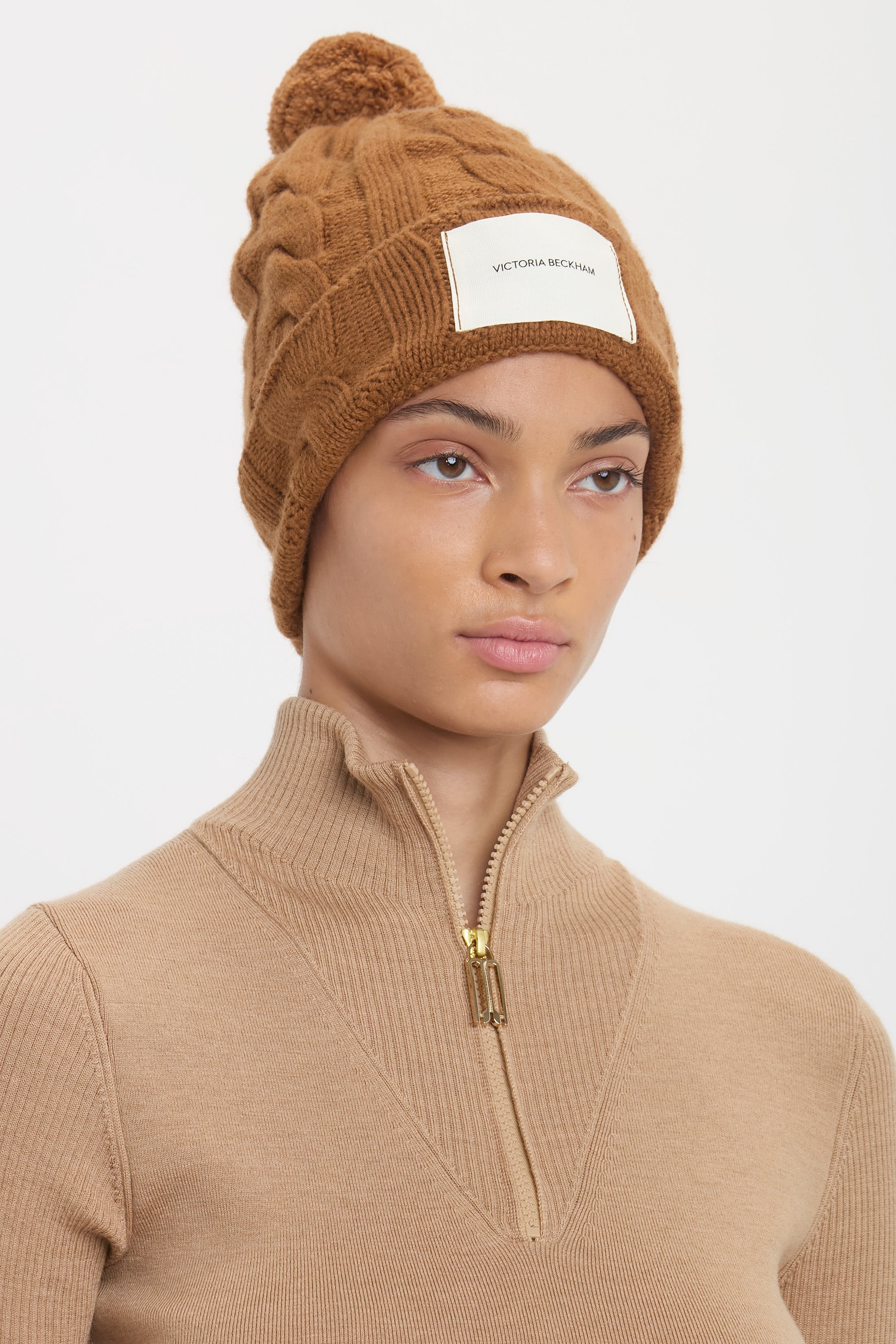 Beanie Hat In Camel - 3