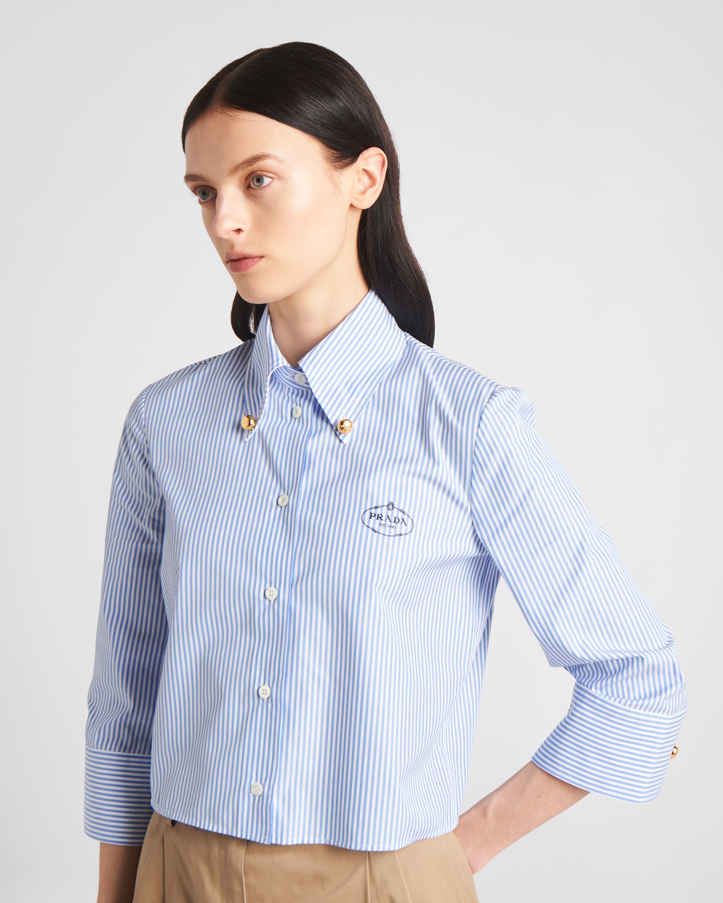 Embroidered striped shirt - 3