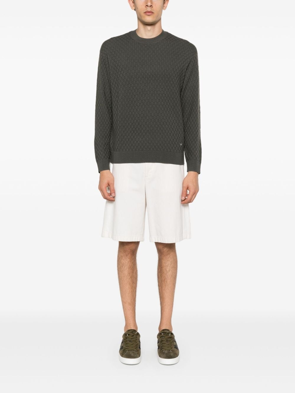 interwoven virgin wool jumper - 2