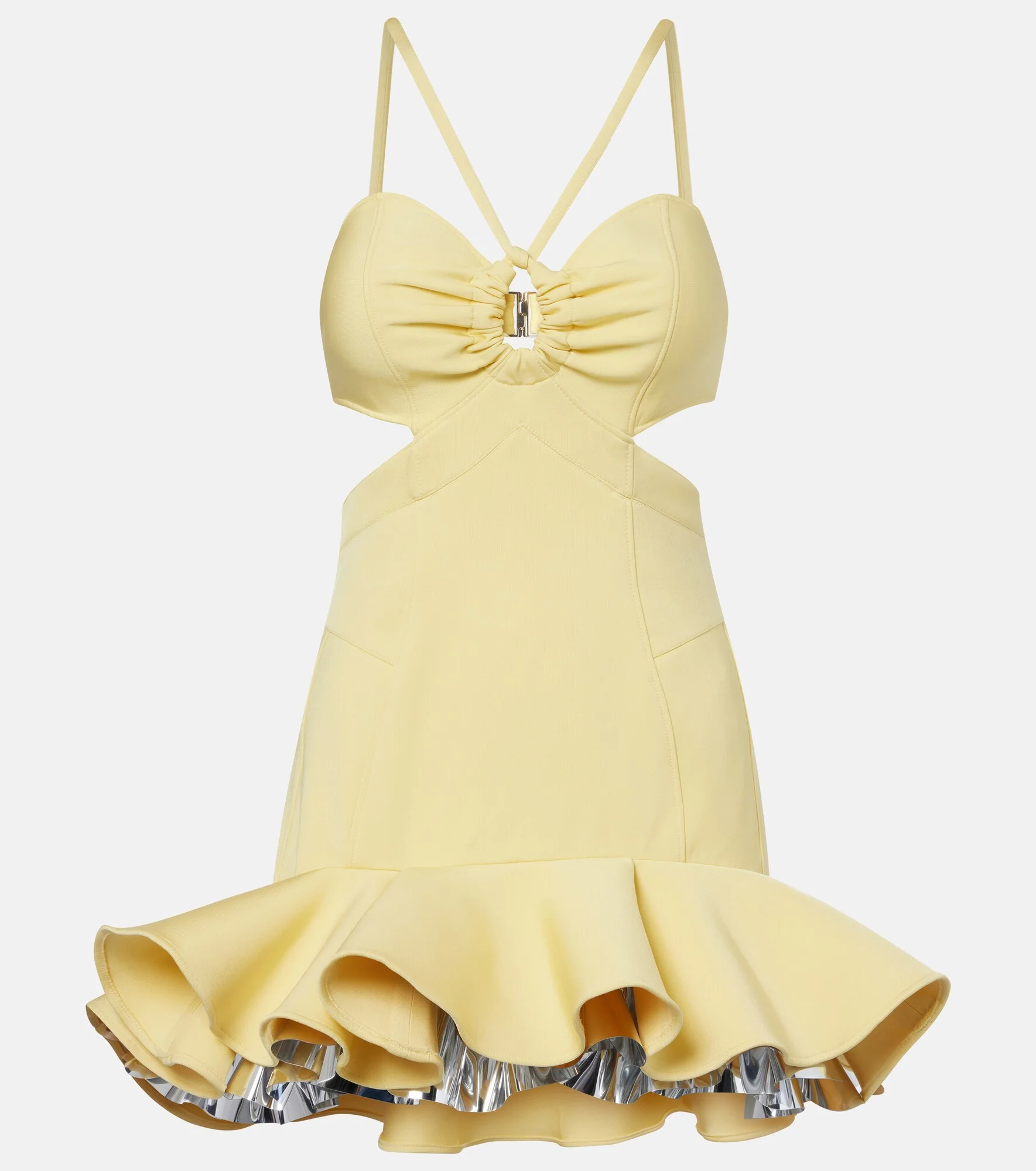 Cutout layered ruffled minidress - 1