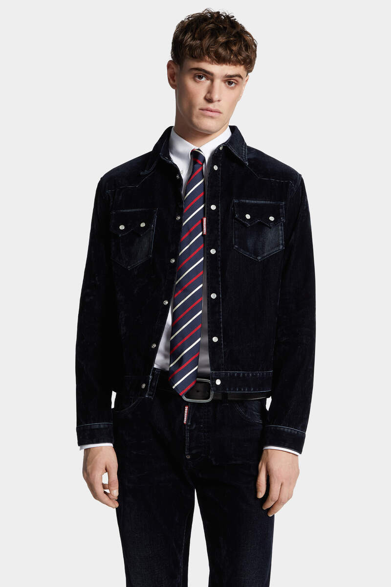 FLOCKED CORD JEAN JACKET - 3