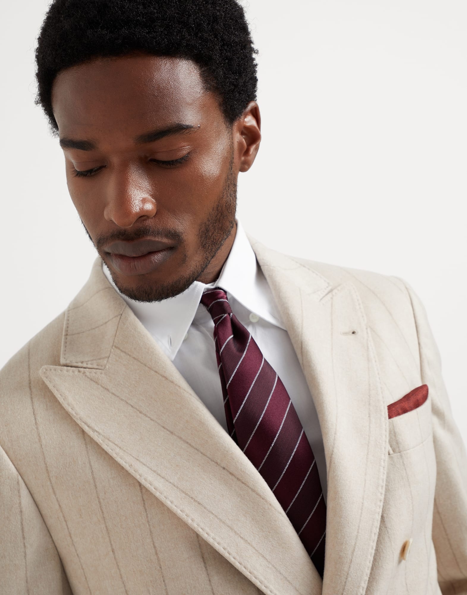 Striped silk chevron tie - 3