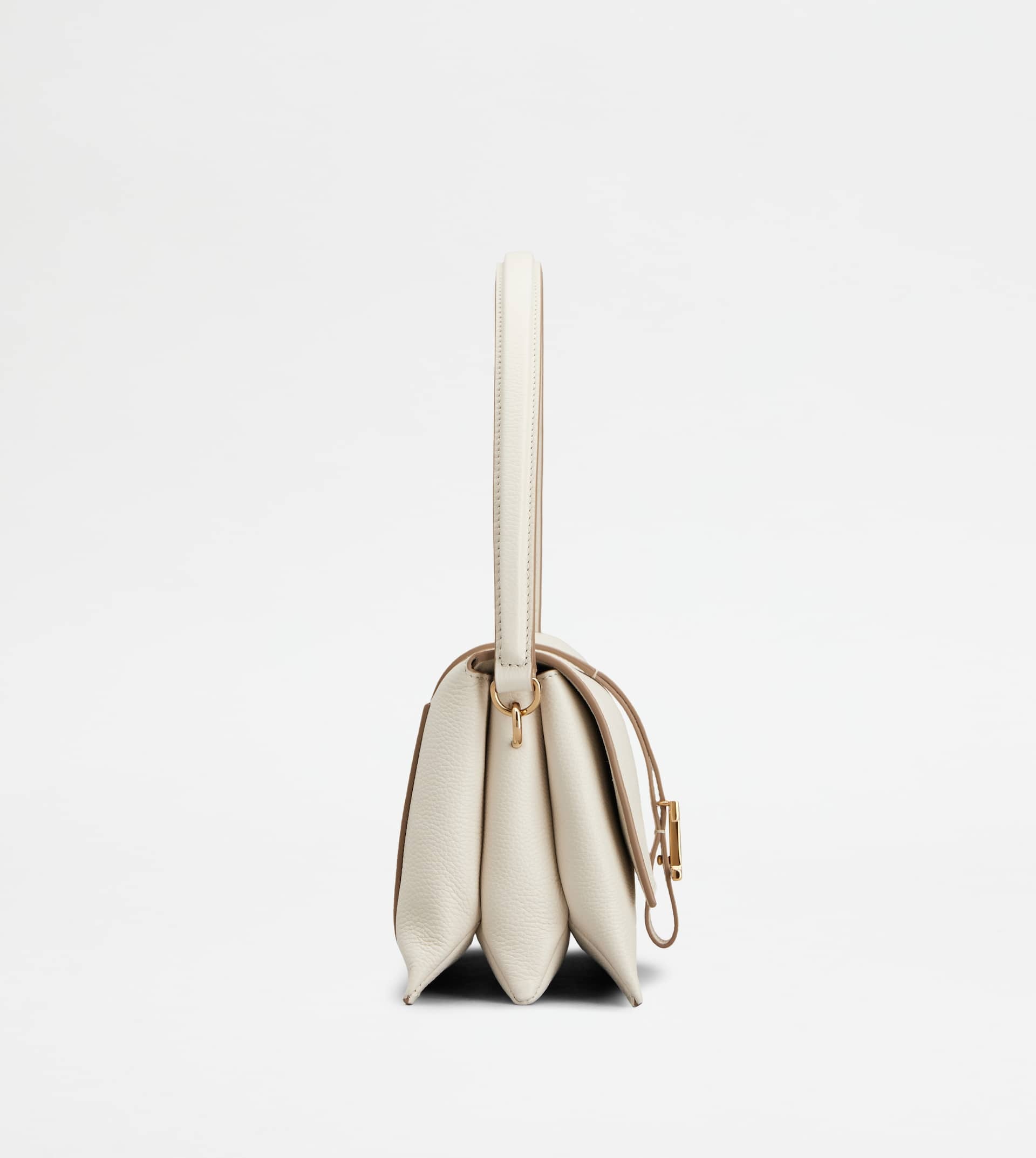 Tod's T TIMELESS FLAP BAG IN LEATHER MINI - BEIGE | REVERSIBLE