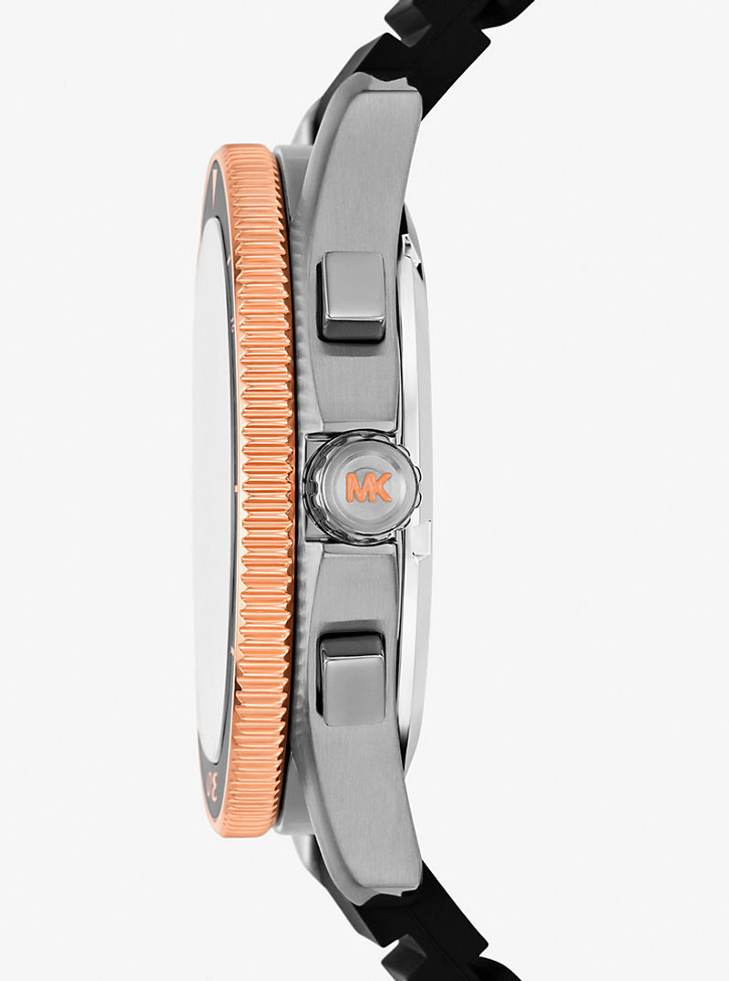 MICHAEL KORS Oversized Maritime Gunmetal and Silicone Watch outlook