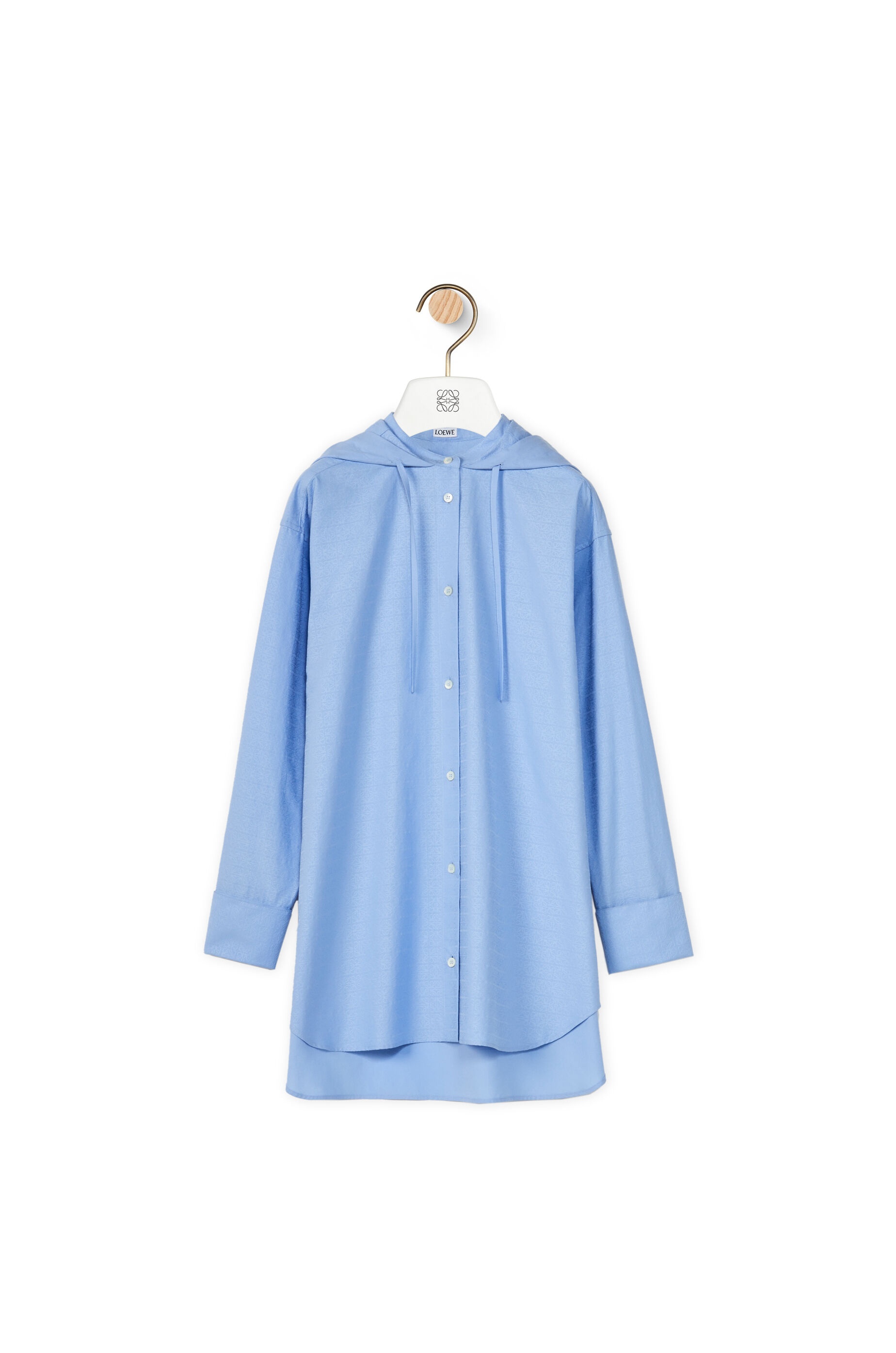 Anagram jacquard hooded shirt in cotton - 1