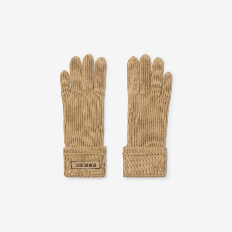 Logo Patch Wool Blend Gloves 1