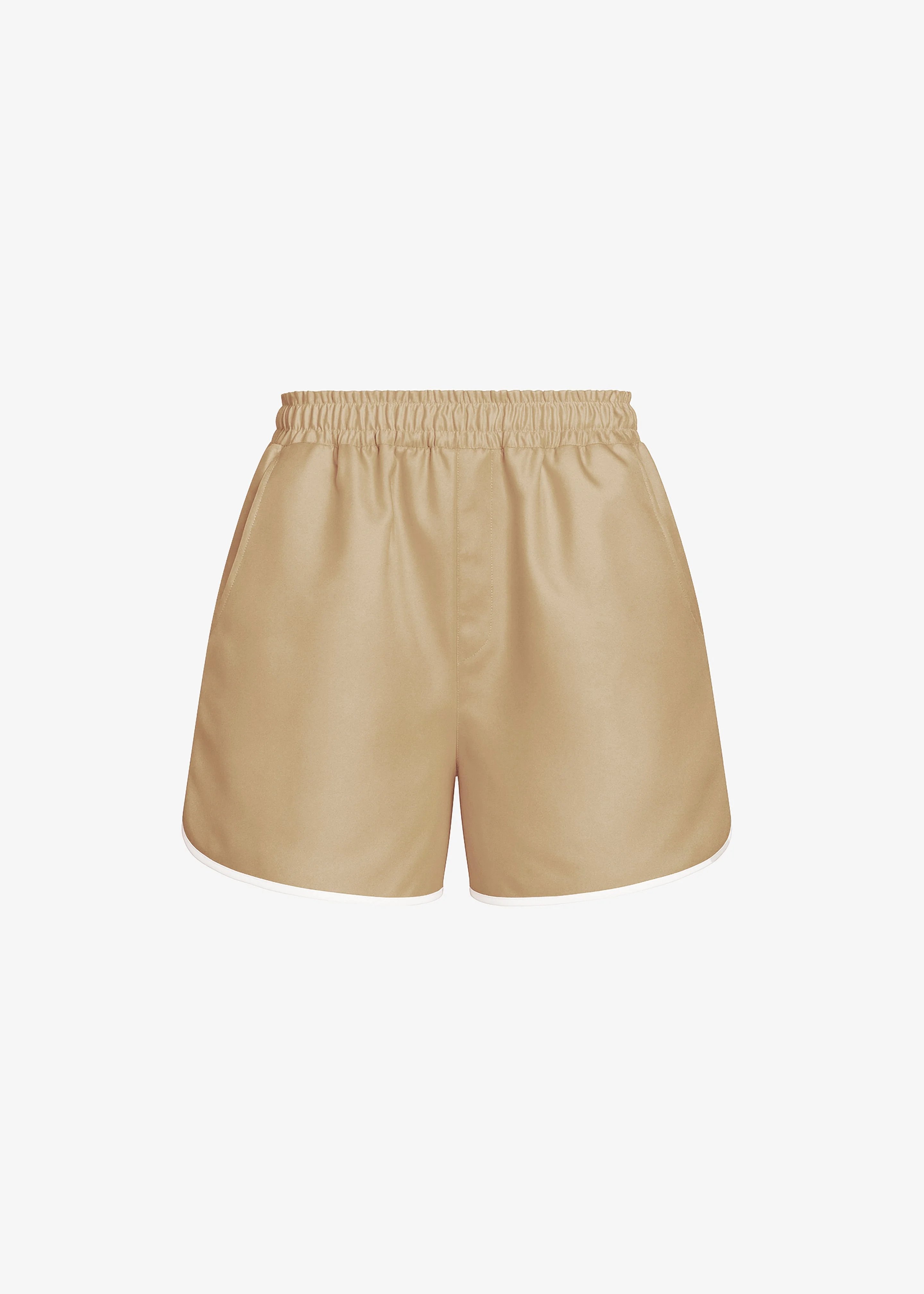 Adia Satin Boxer Shorts - Beige - 1