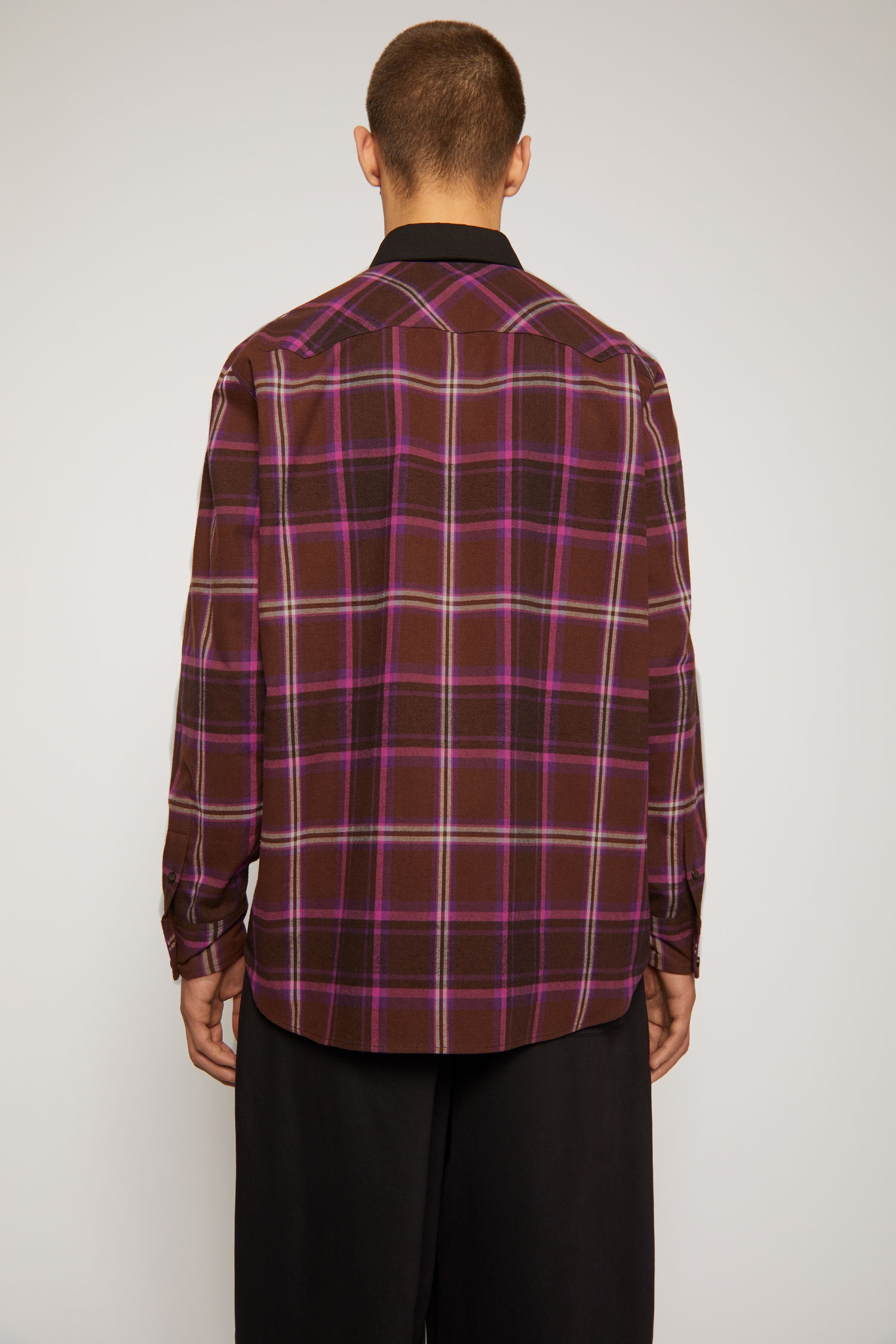 Checked Western shirt brown/purple - 4