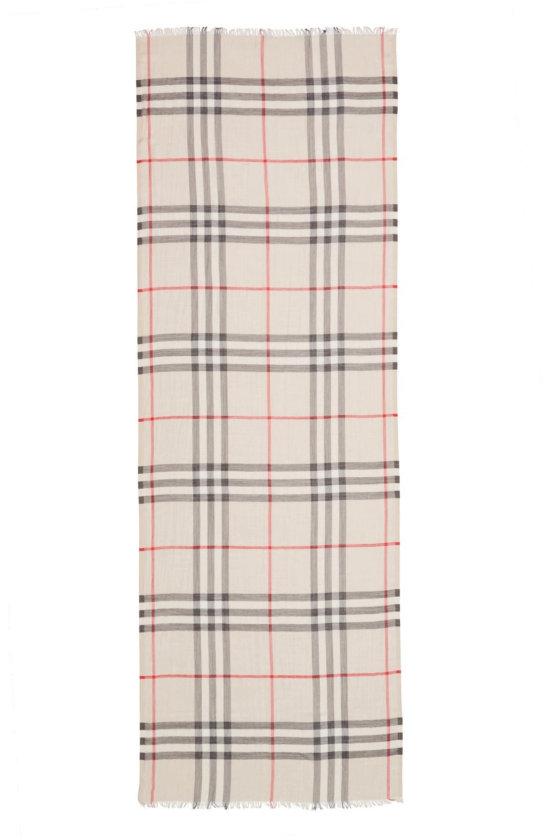 Giant Check Print Wool & Silk Scarf - 1