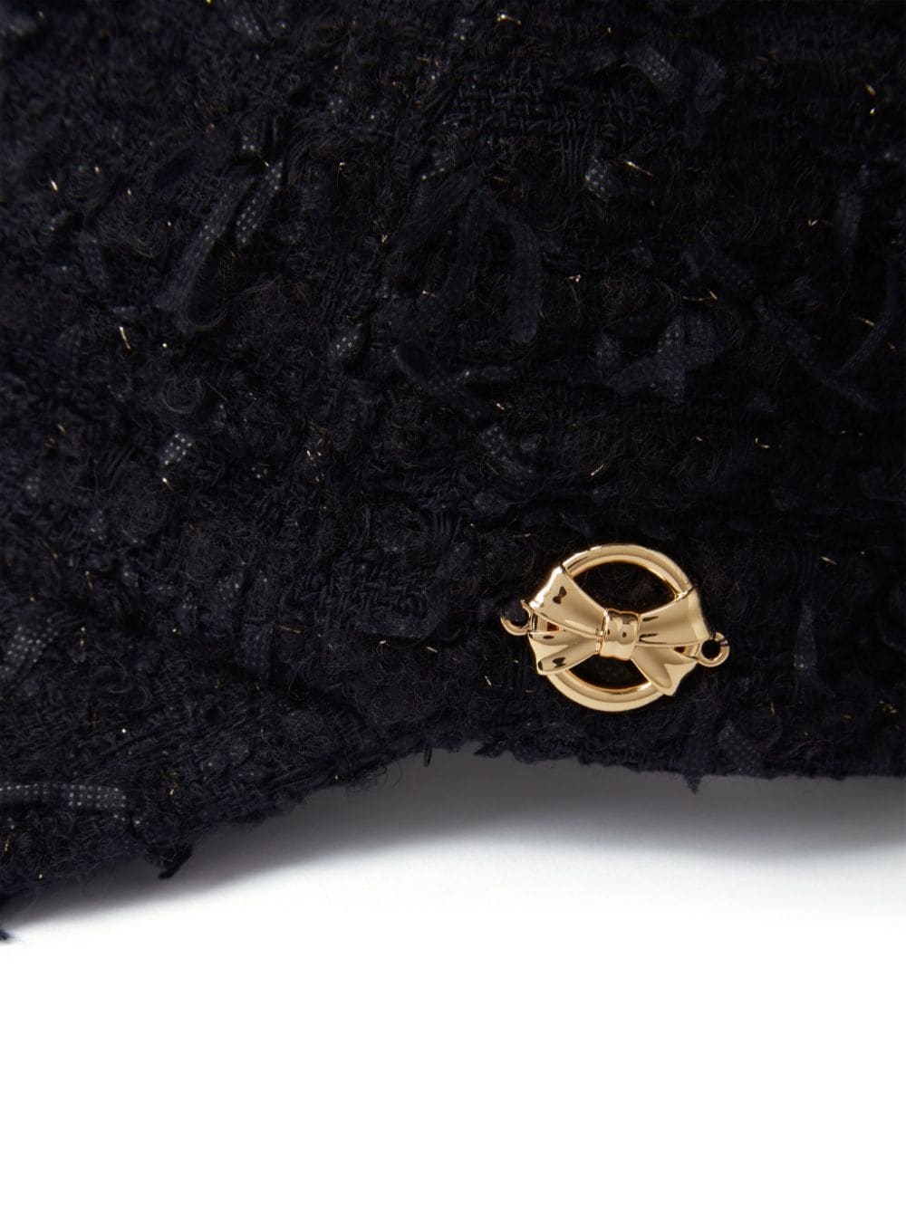 charm-detail tweed baseball cap - 2