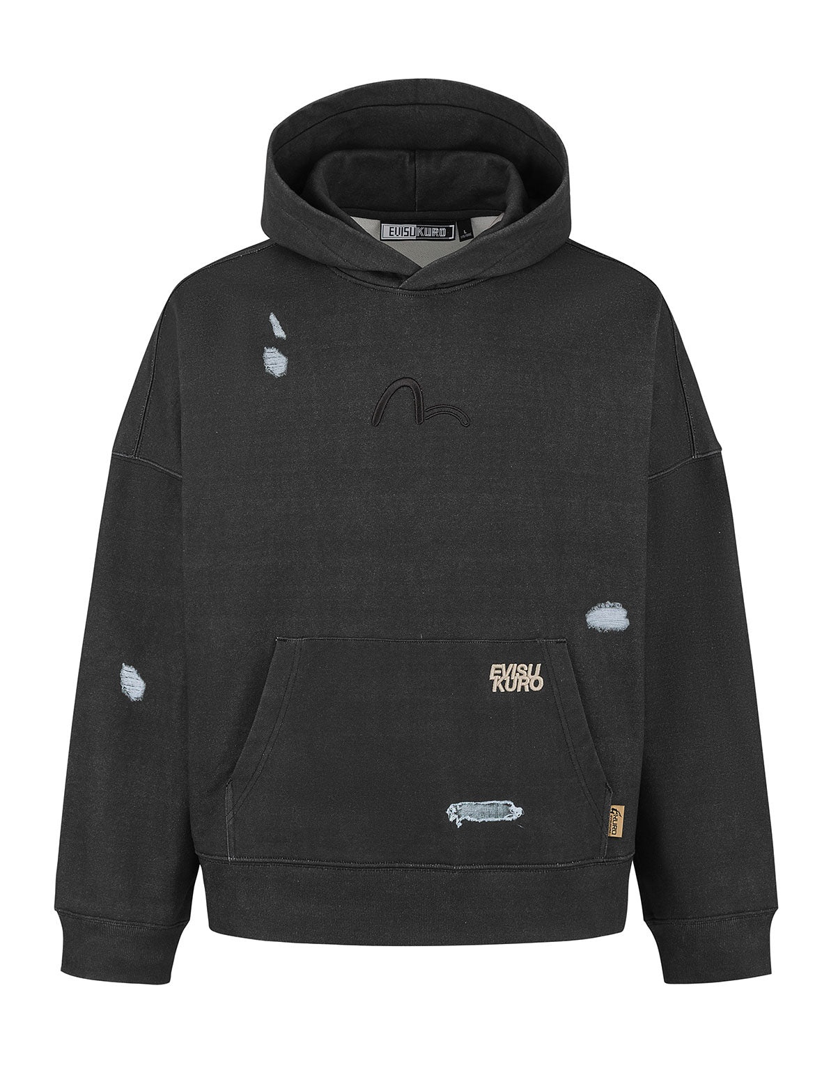 Distressed Prints Oversized Hoodie - 11
