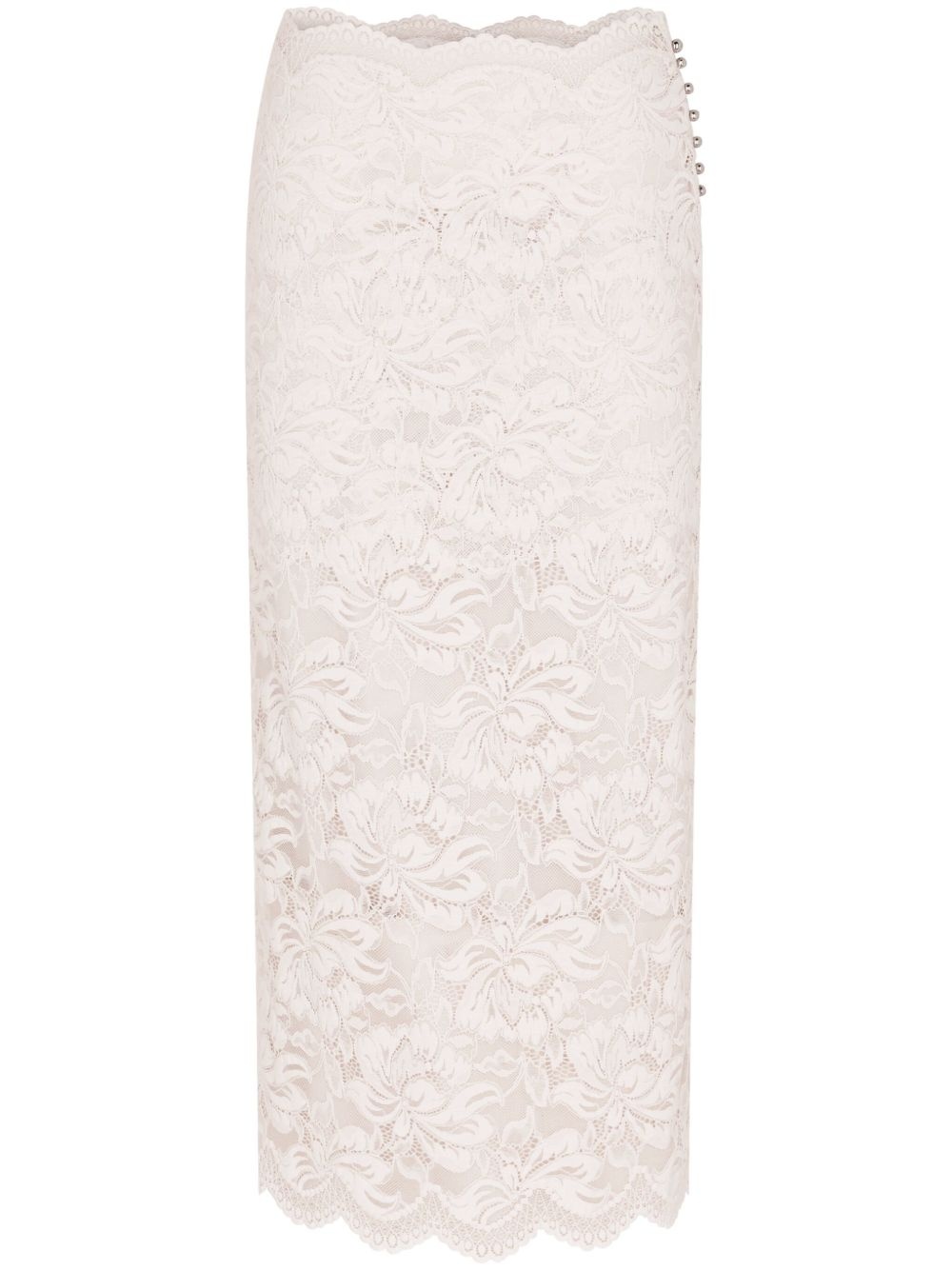 floral-lace sheer skirt - 2