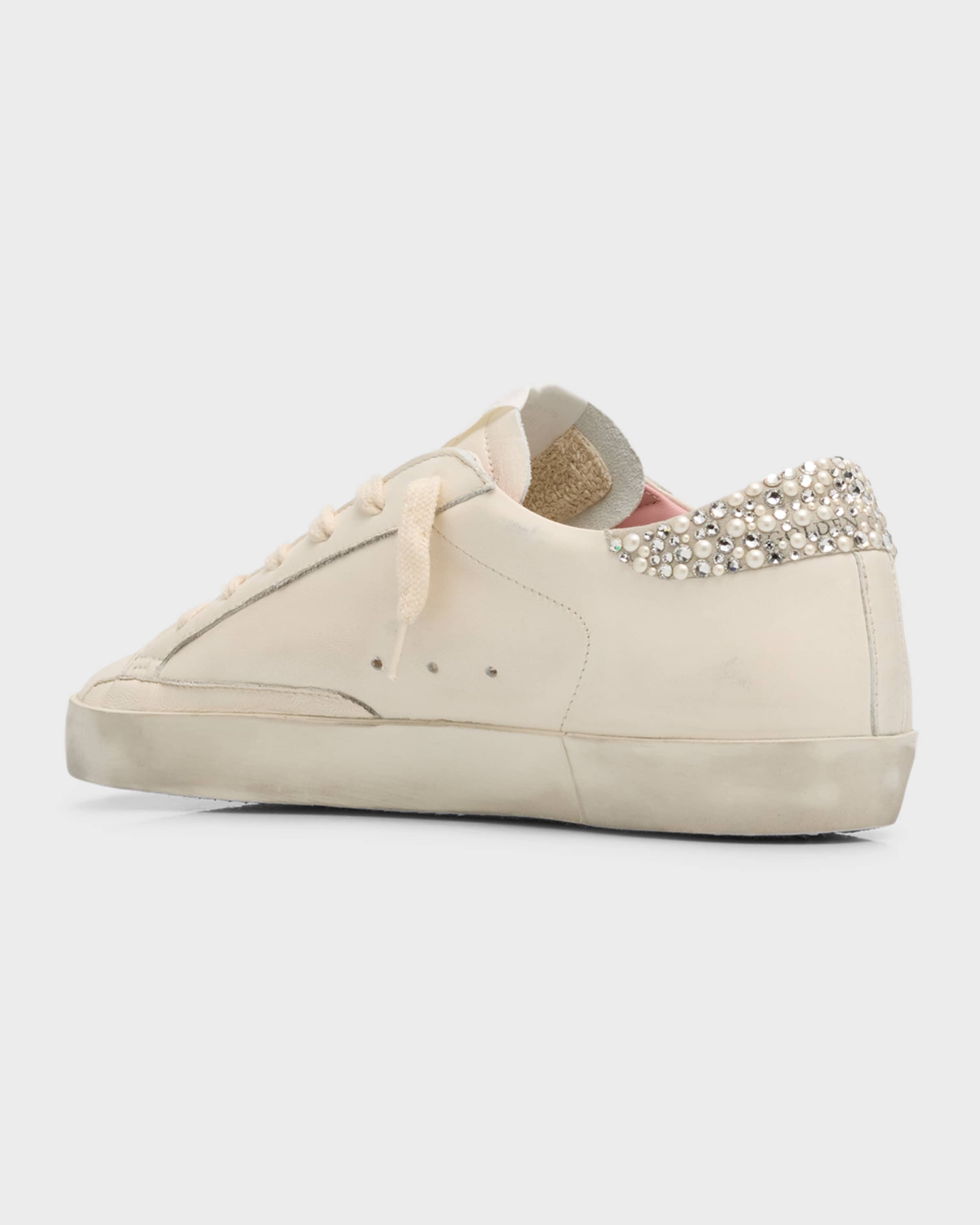 Superstar Swarovski Pearly Leather Low-Top Sneakers - 2