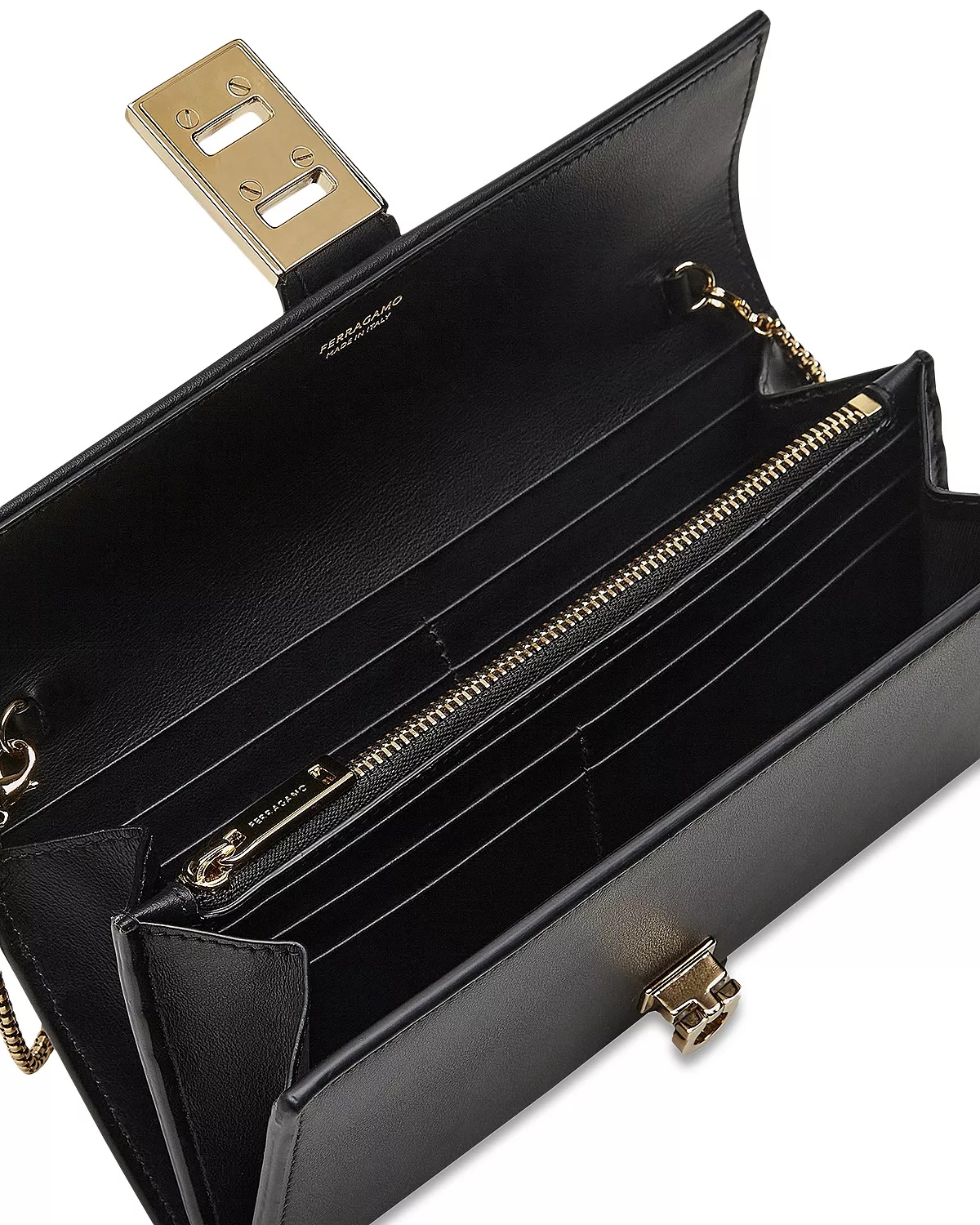 Gancini Leather Wallet On Chain - 3