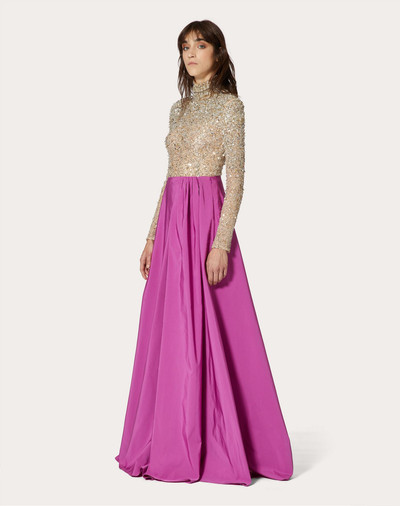 Valentino Embellished Stretch Tulle Top outlook