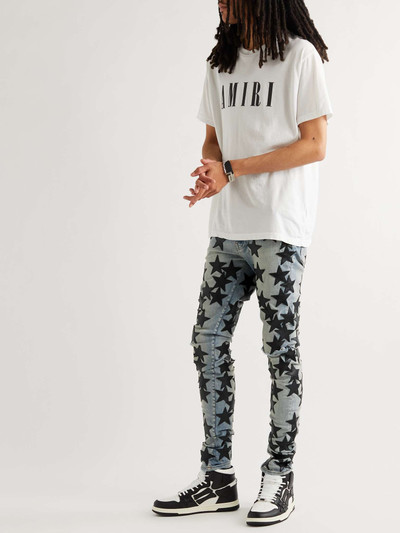 AMIRI + Chemist Skinny-Fit Leather-Appliquéd Jeans outlook