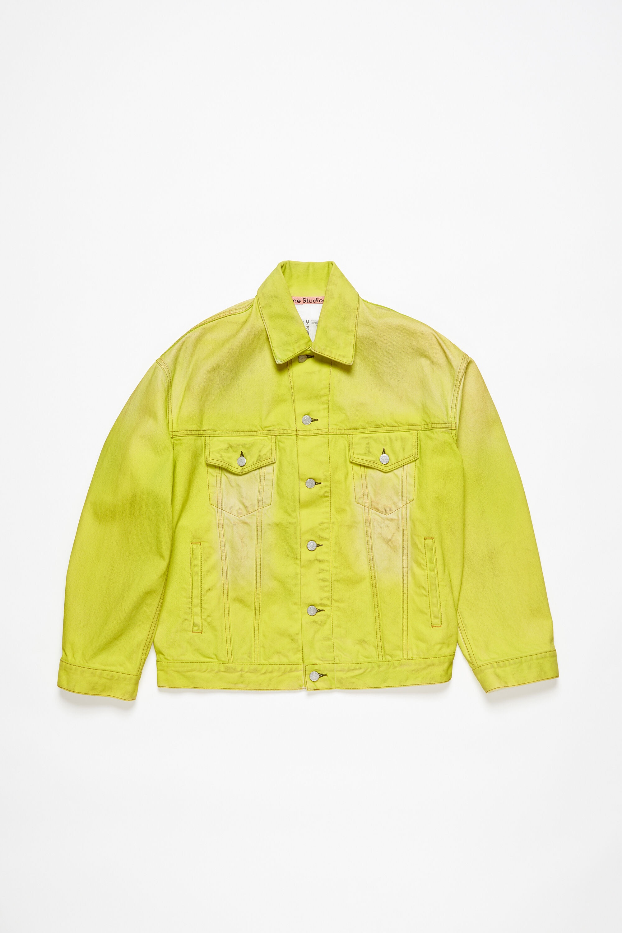 Acne Studios Denim jacket Oversized fit Neon yellow REVERSIBLE