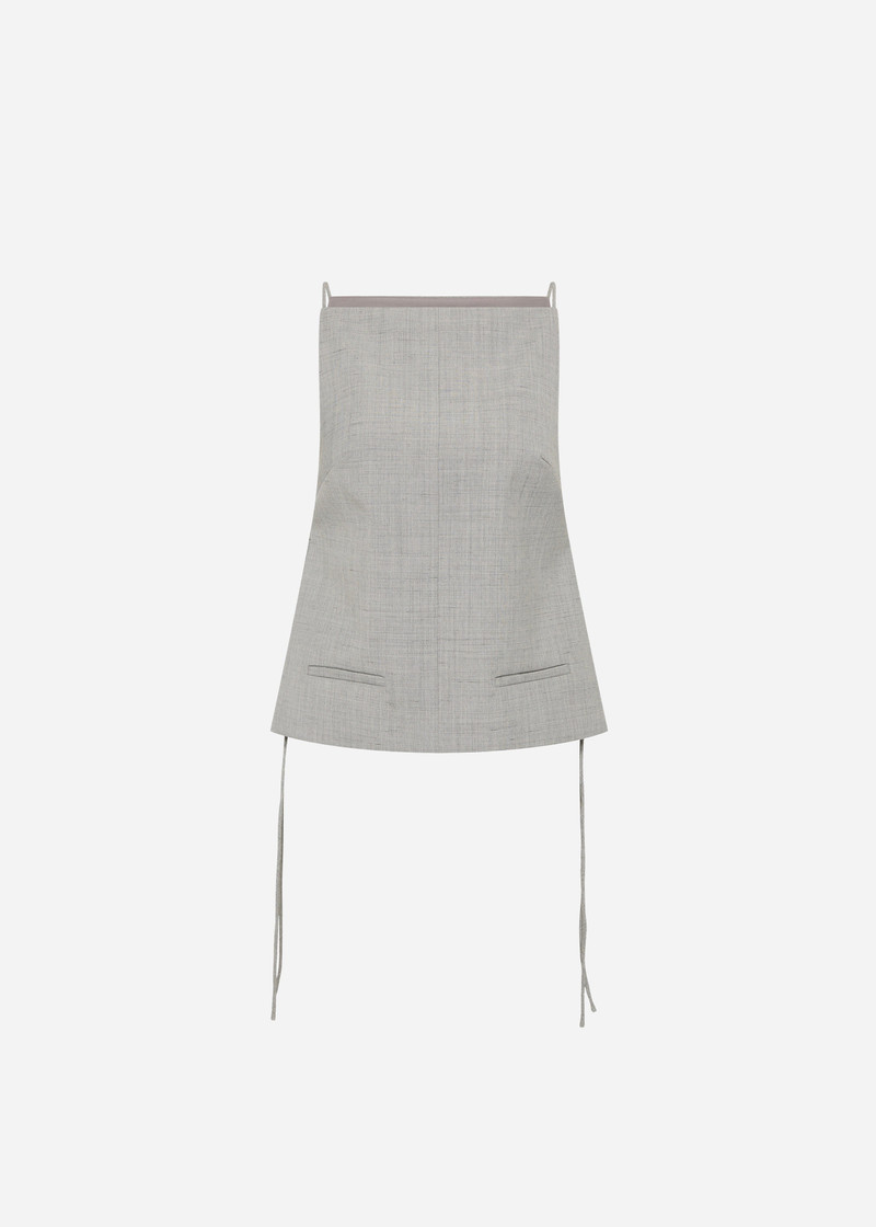 St. Agni Square Side Tie Top - Concrete 6