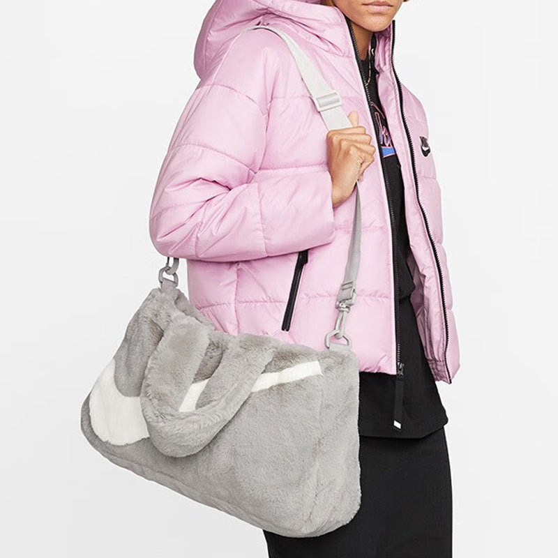 Nike NSW Faux Fur Tote Bag 'Grey White' DQ5804-012 - 5
