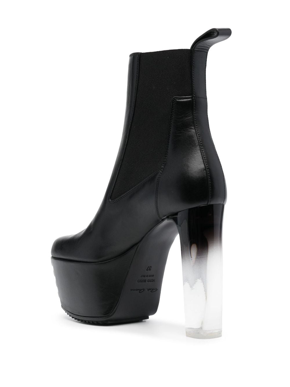 145mm leather platform boots - 3