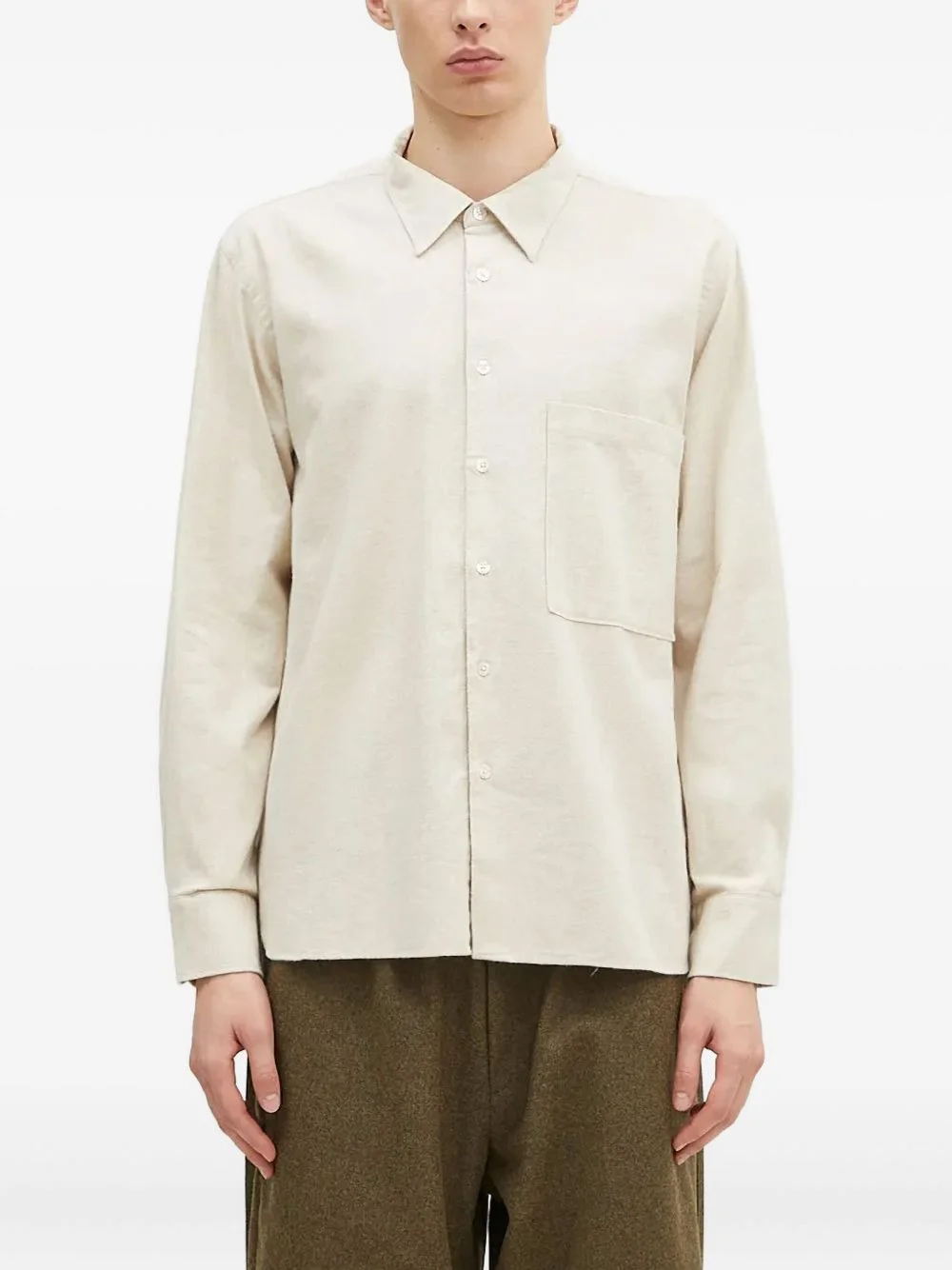 patch-pocket button-down shirt - 1