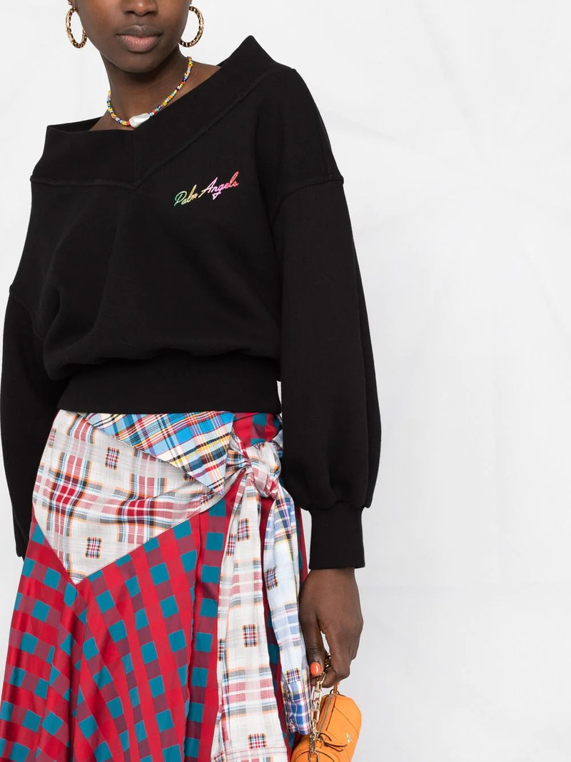 logo-print off-shoulder sweatshirt 5