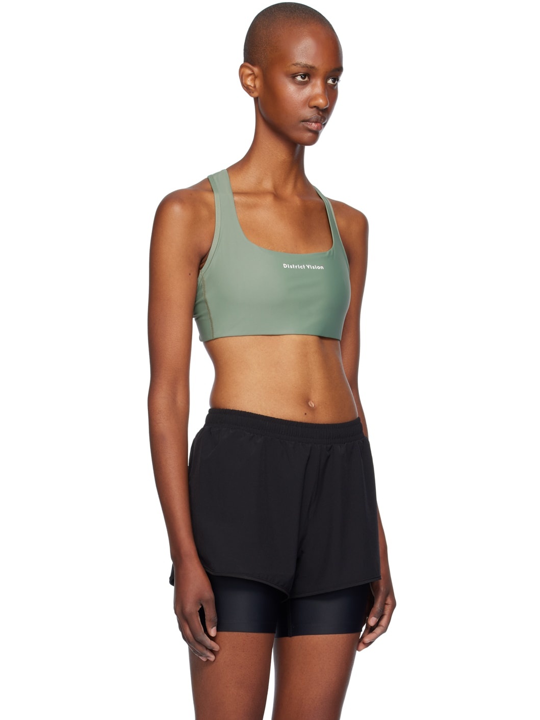 Green Twin Layer Medium Support Sport Bra - 2
