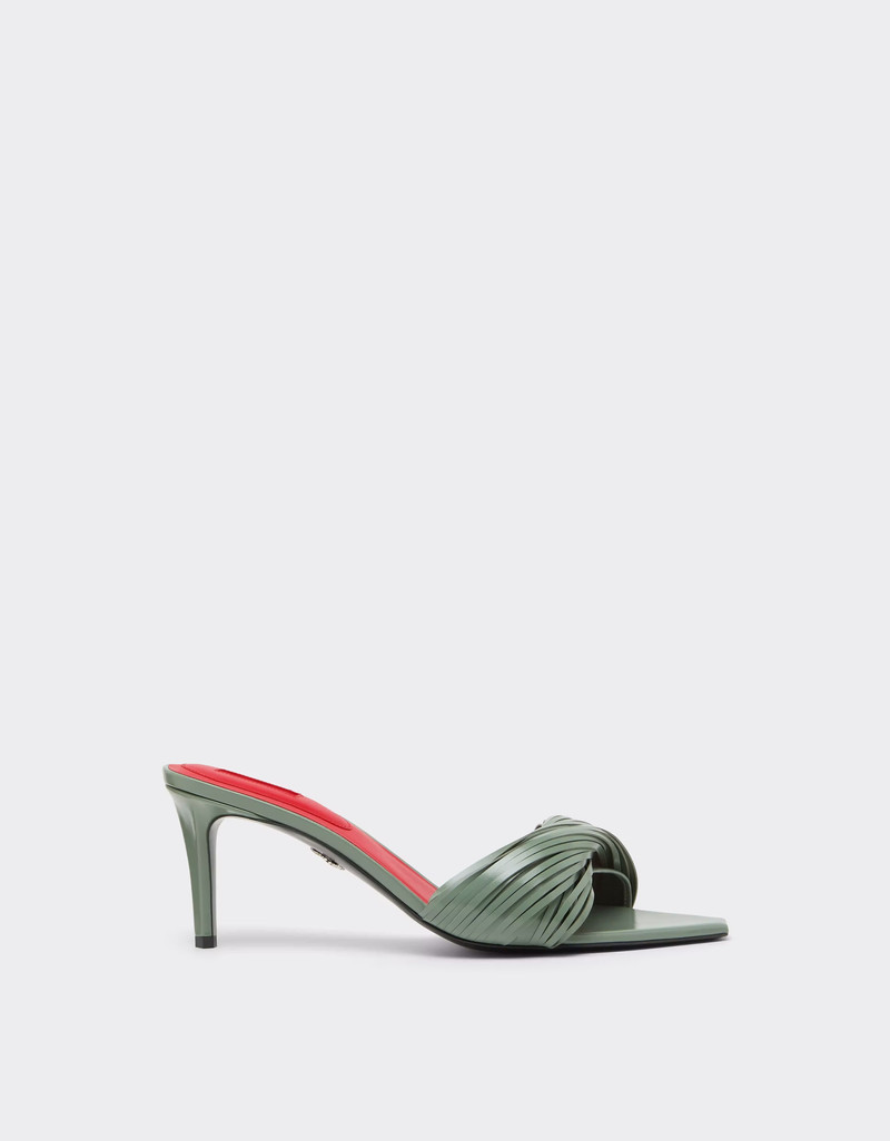 Leather Mules with Carved Fringes 1