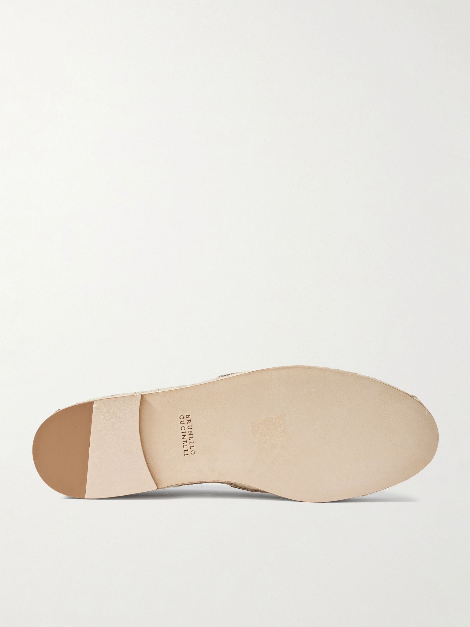Suede-Trimmed Raffia Espadrilles Neutral - 3