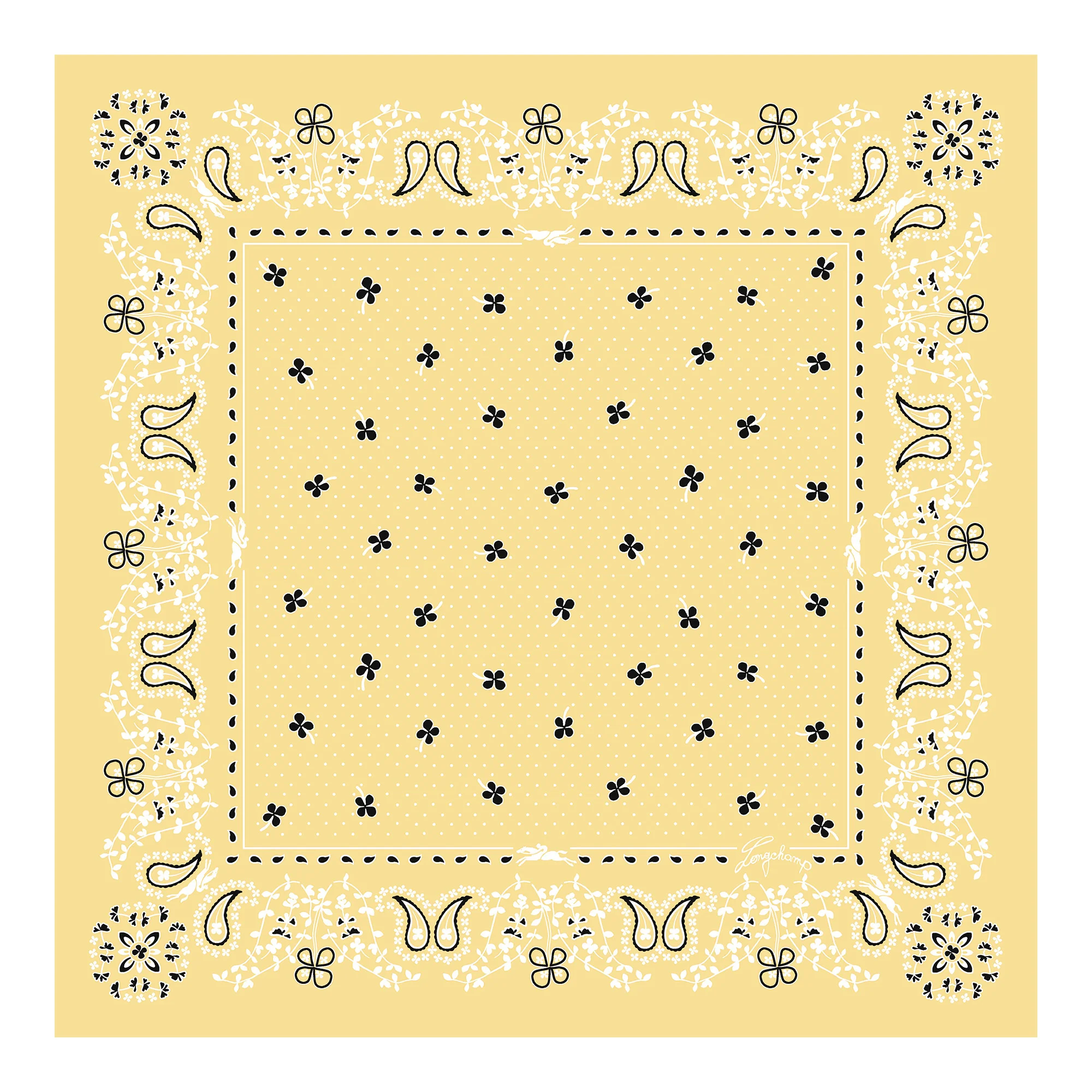 French Bandana Silk scarf 50 Yellow Chick - OTHER - 1