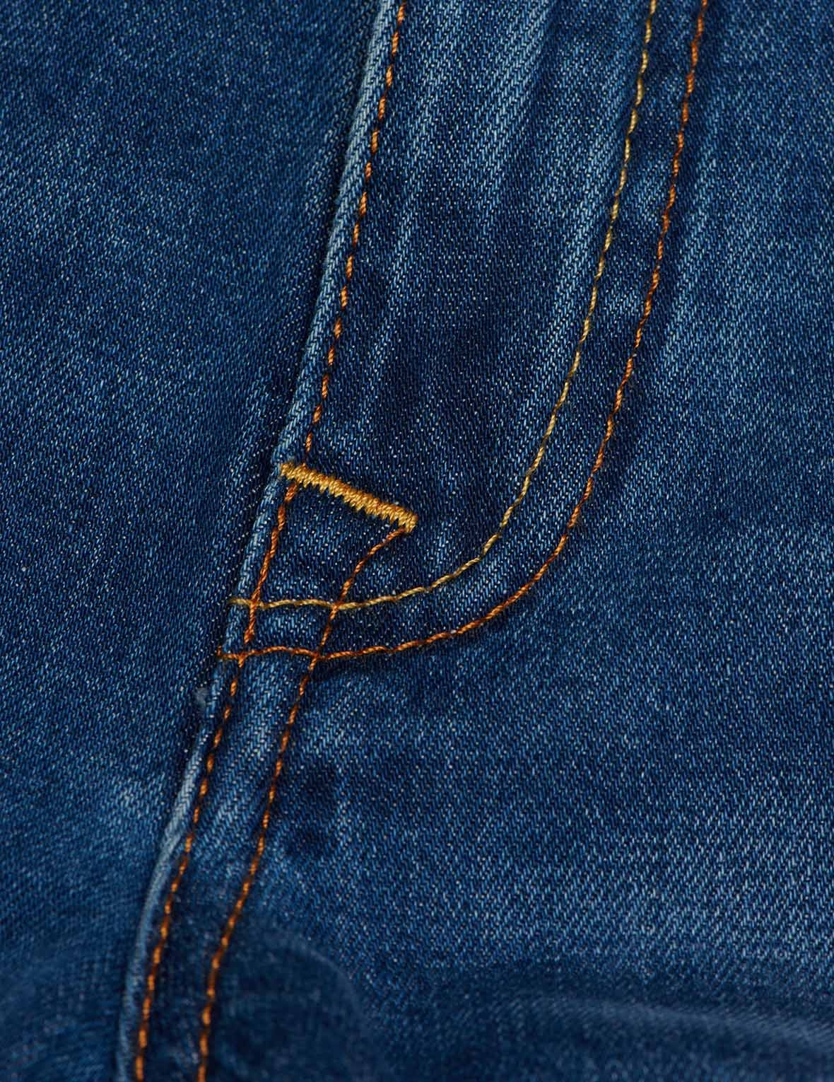 KAMON AND SEAGULL EMBROIDERED RELAX-CUT DENIM JEANS - 14
