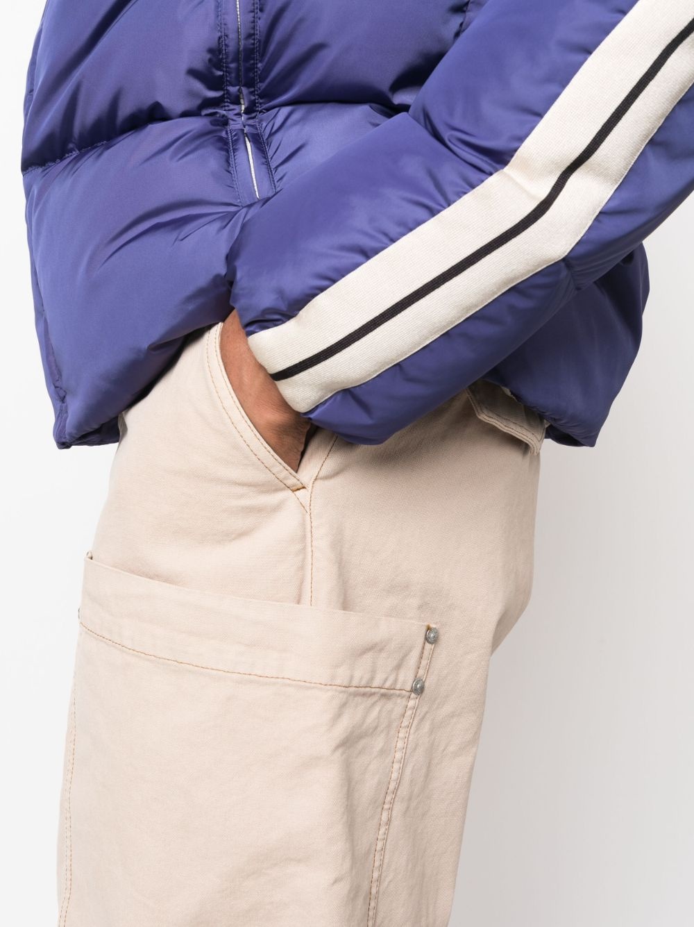 wide-leg cotton cargo trousers - 5