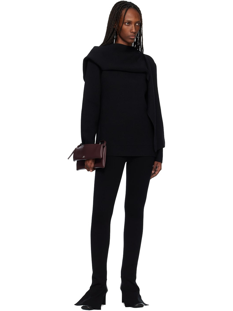 courrèges Black Scarf Oversized Wool Sweater outlook
