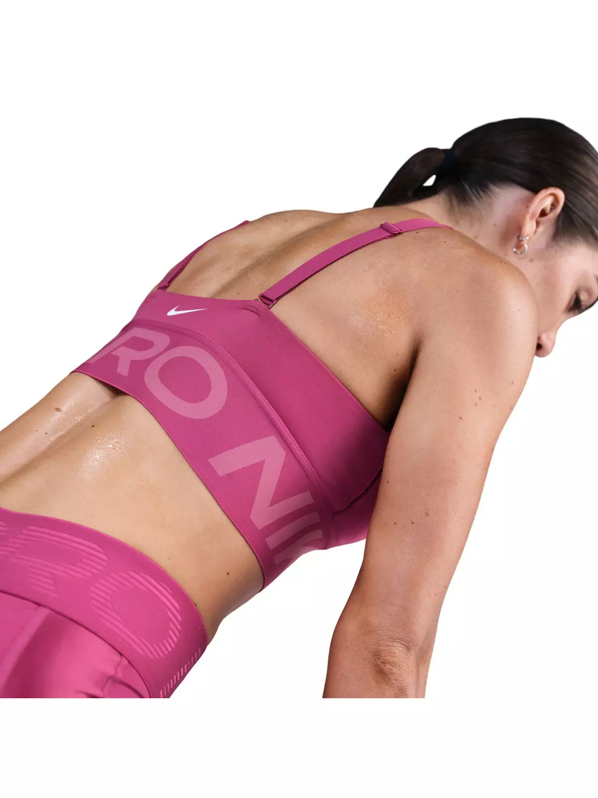 Women's Pro Indy Plunge Medium-Support Padded Sports Bra - Pink - 6