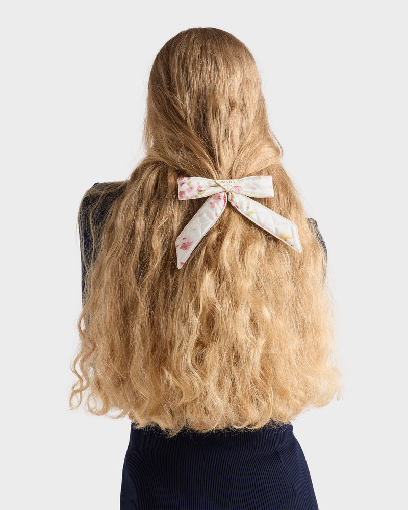 Prada Floral-print satin hair clip outlook
